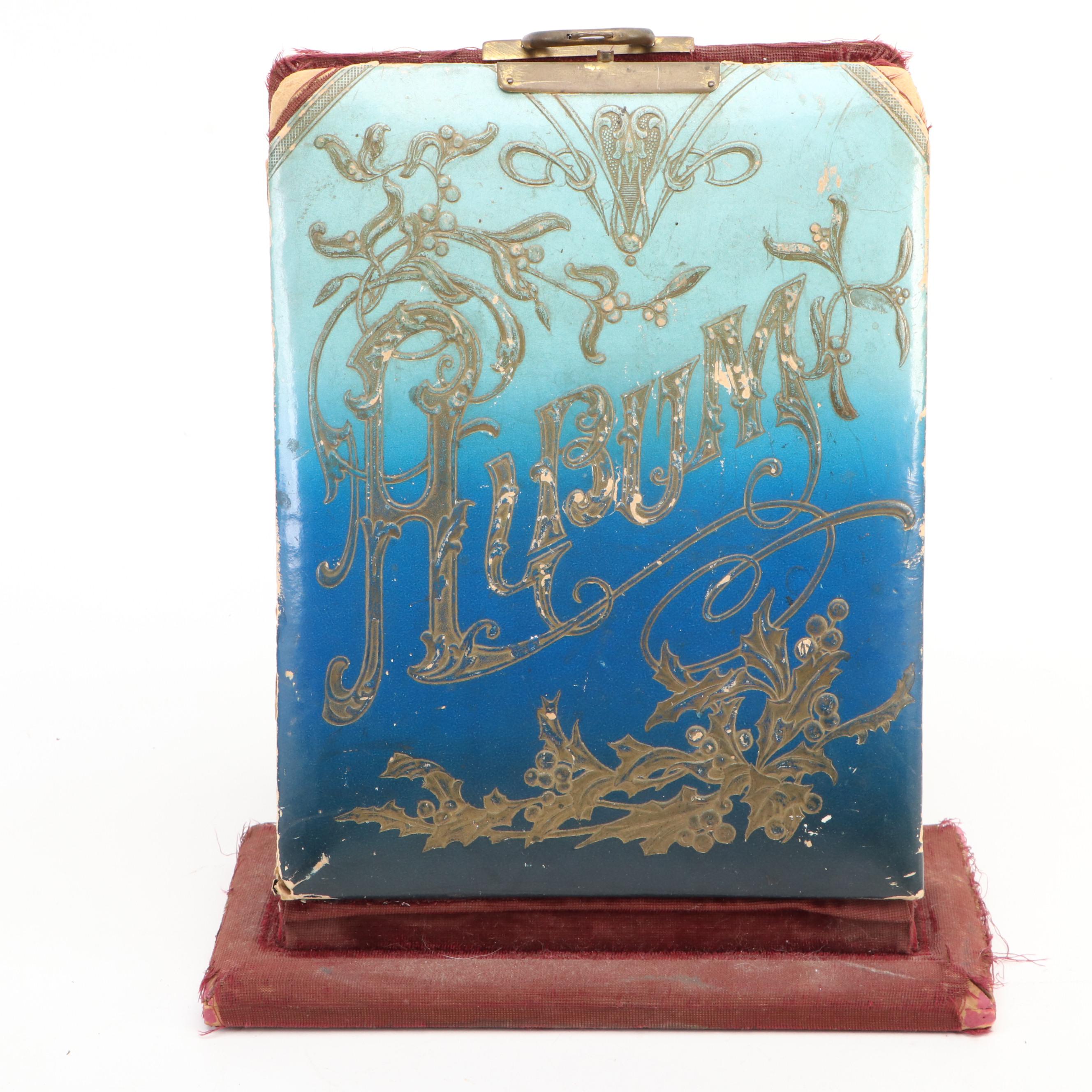 Victorian Celluloid and Velvet Photo Albums, Late 19th Century