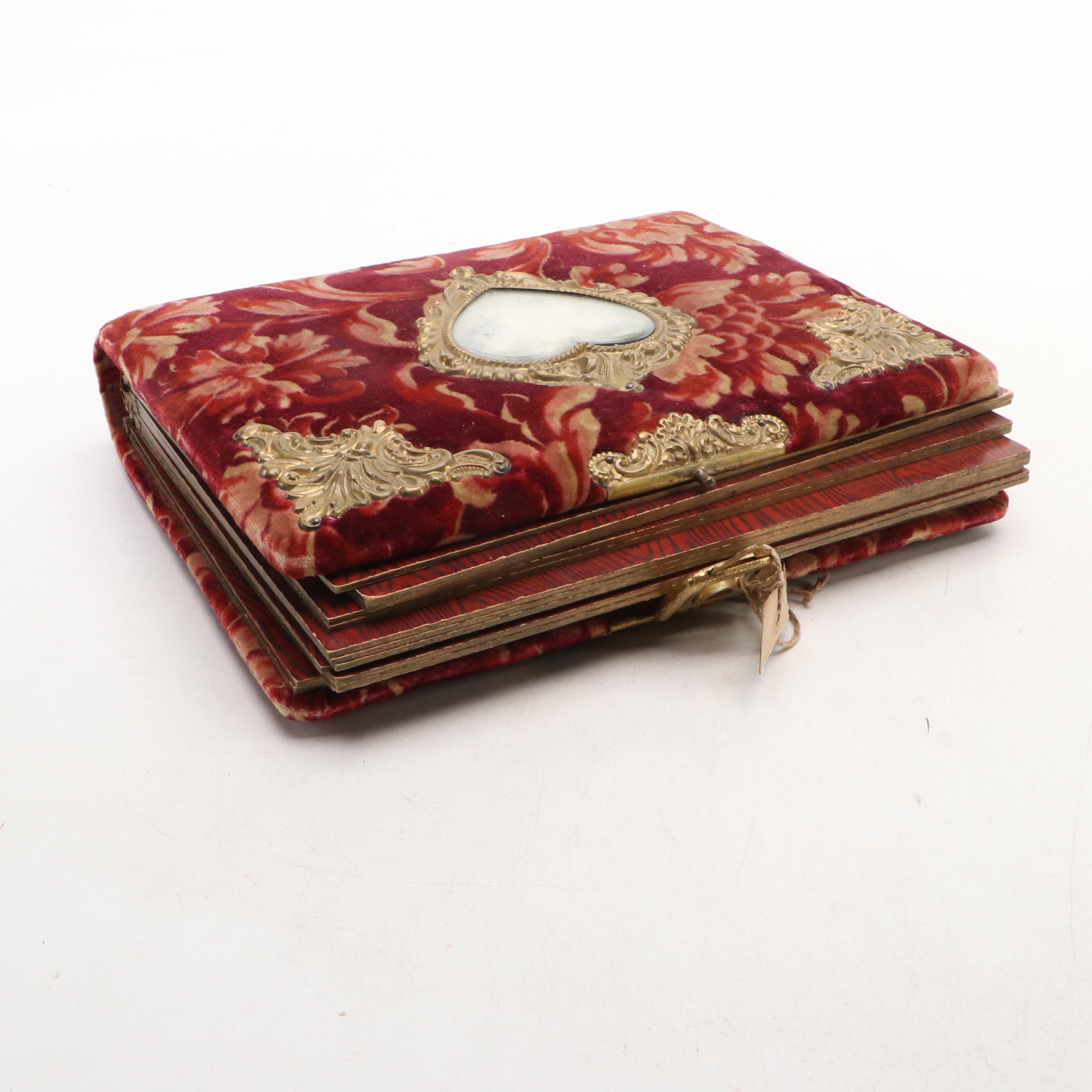 Victorian Celluloid and Velvet Photo Albums, Late 19th Century