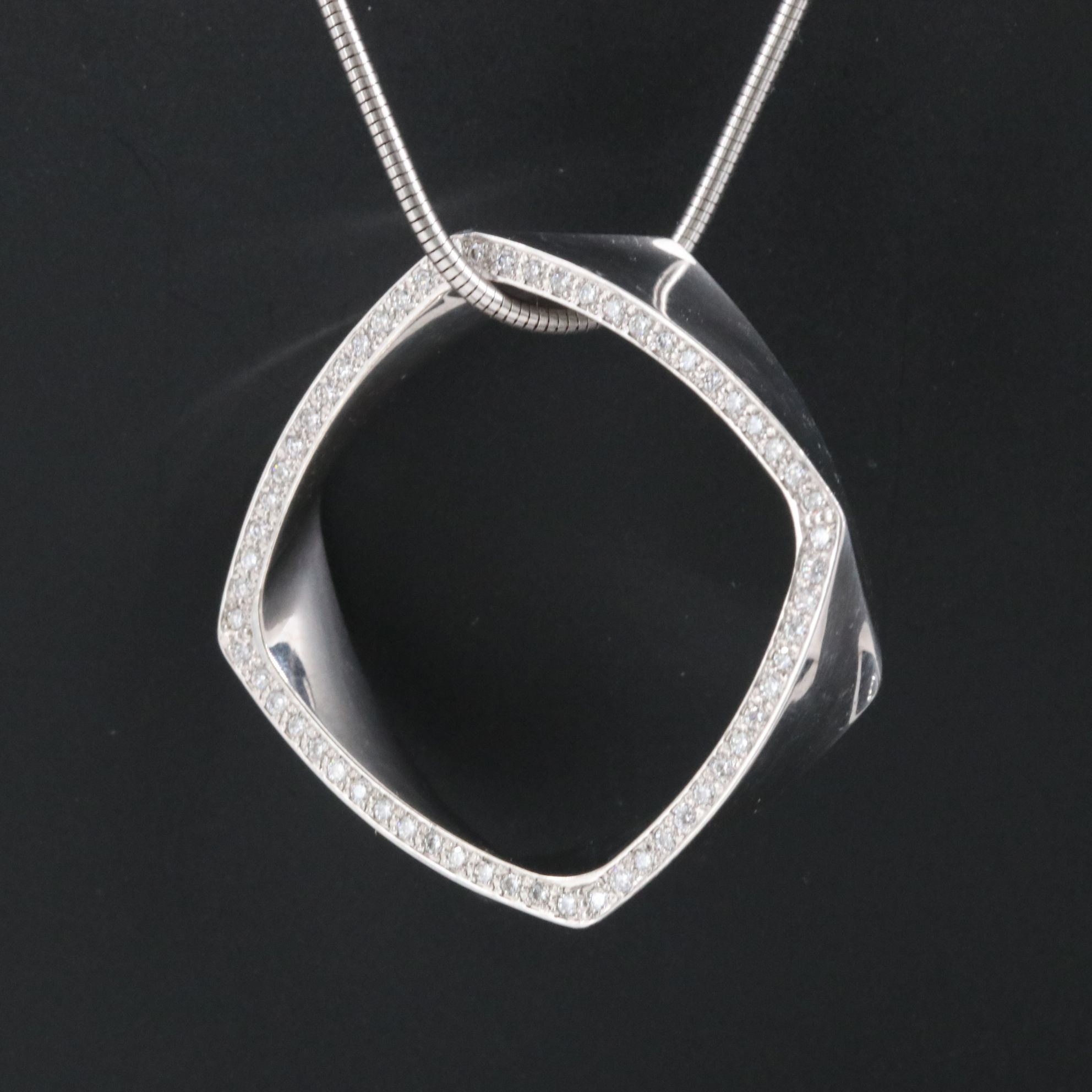 Frank Gehry for Tiffany & Co. 18K 0.30 CTW Diamond Torque Pendant Necklace