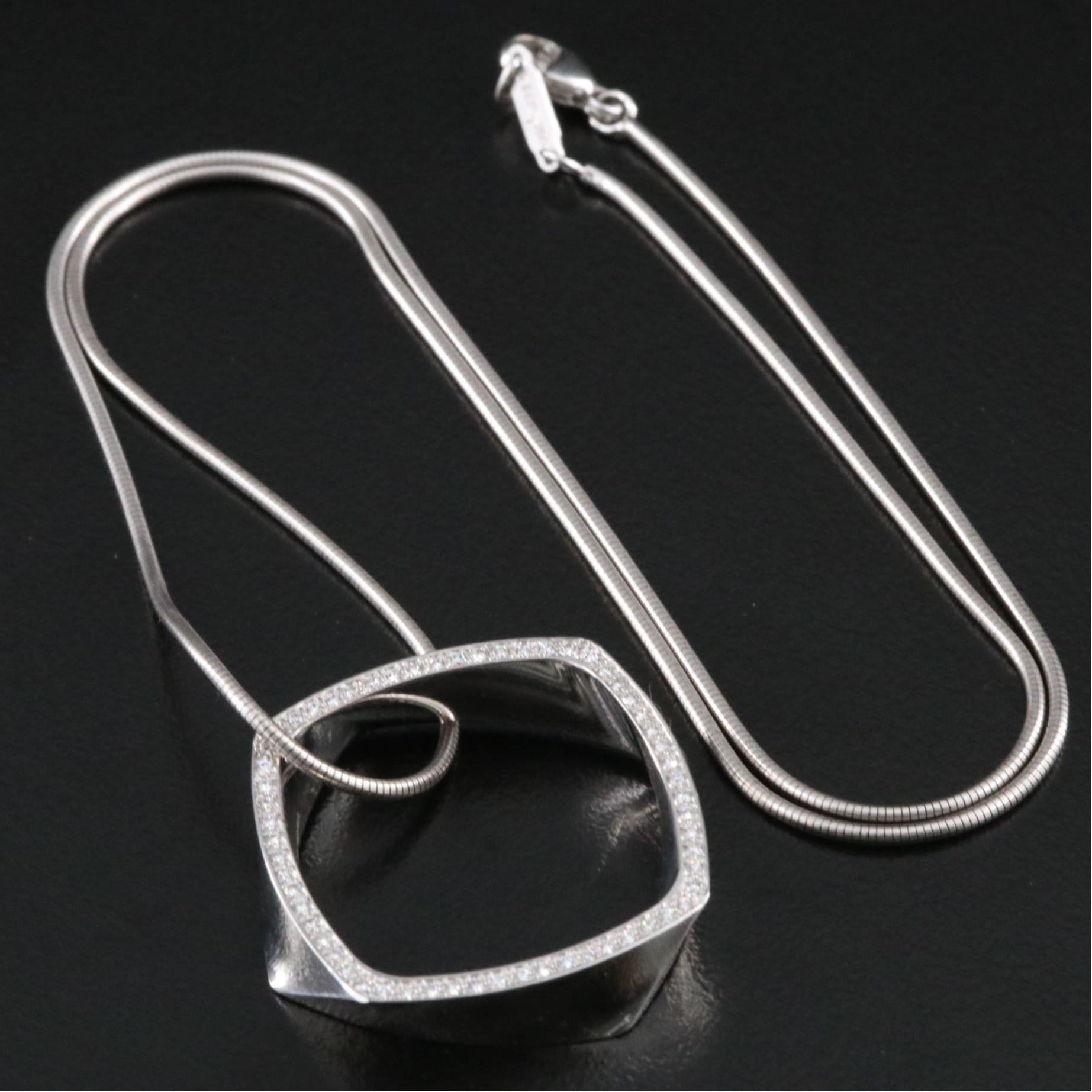 Frank Gehry for Tiffany & Co. 18K 0.30 CTW Diamond Torque Pendant Necklace