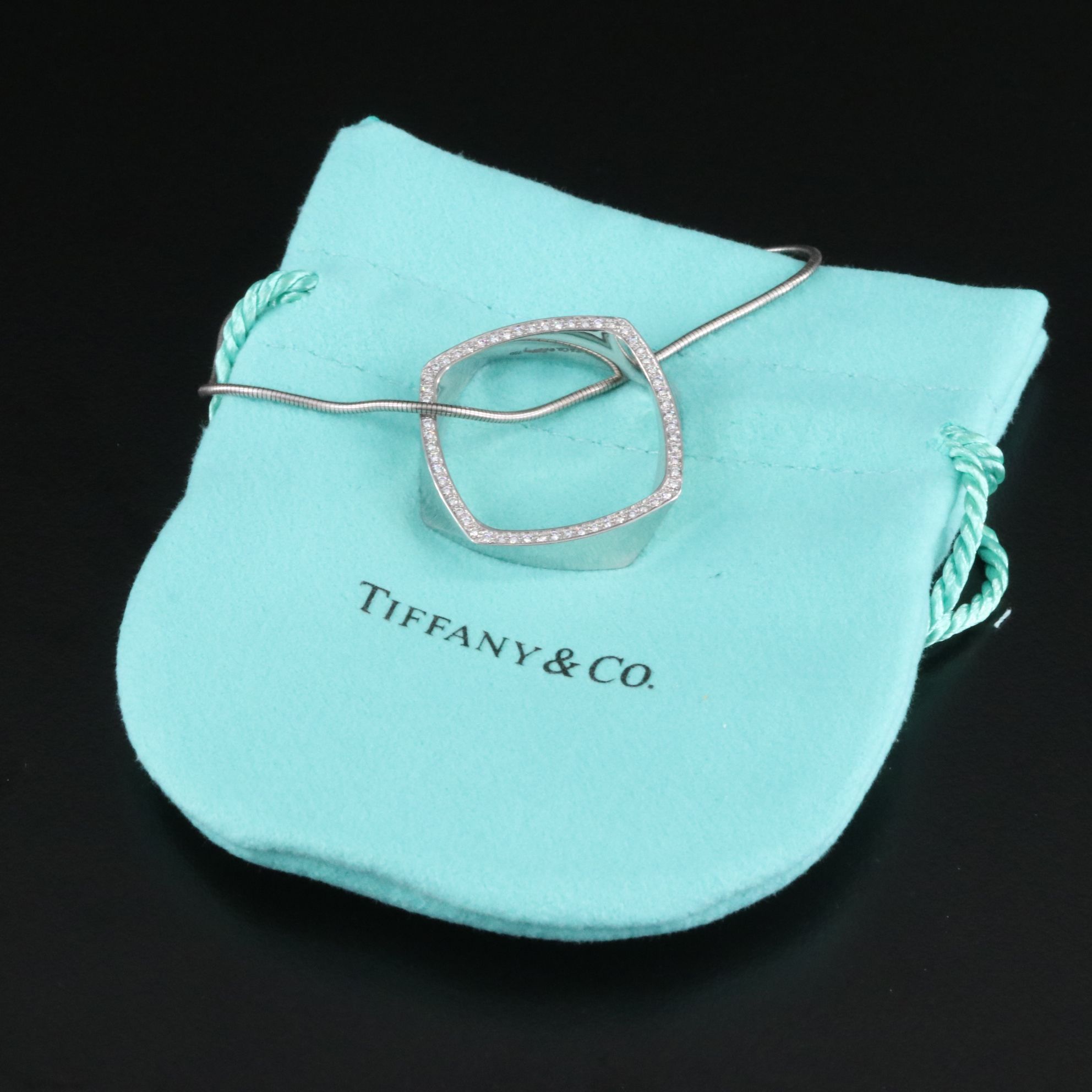 Frank Gehry for Tiffany & Co. 18K 0.30 CTW Diamond Torque Pendant Necklace