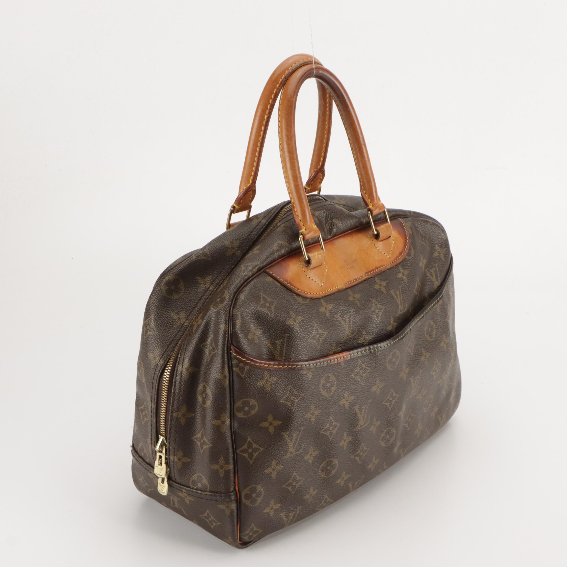 Louis Vuitton Deauville Handbag in Monogram Canvas and Vachetta Leather