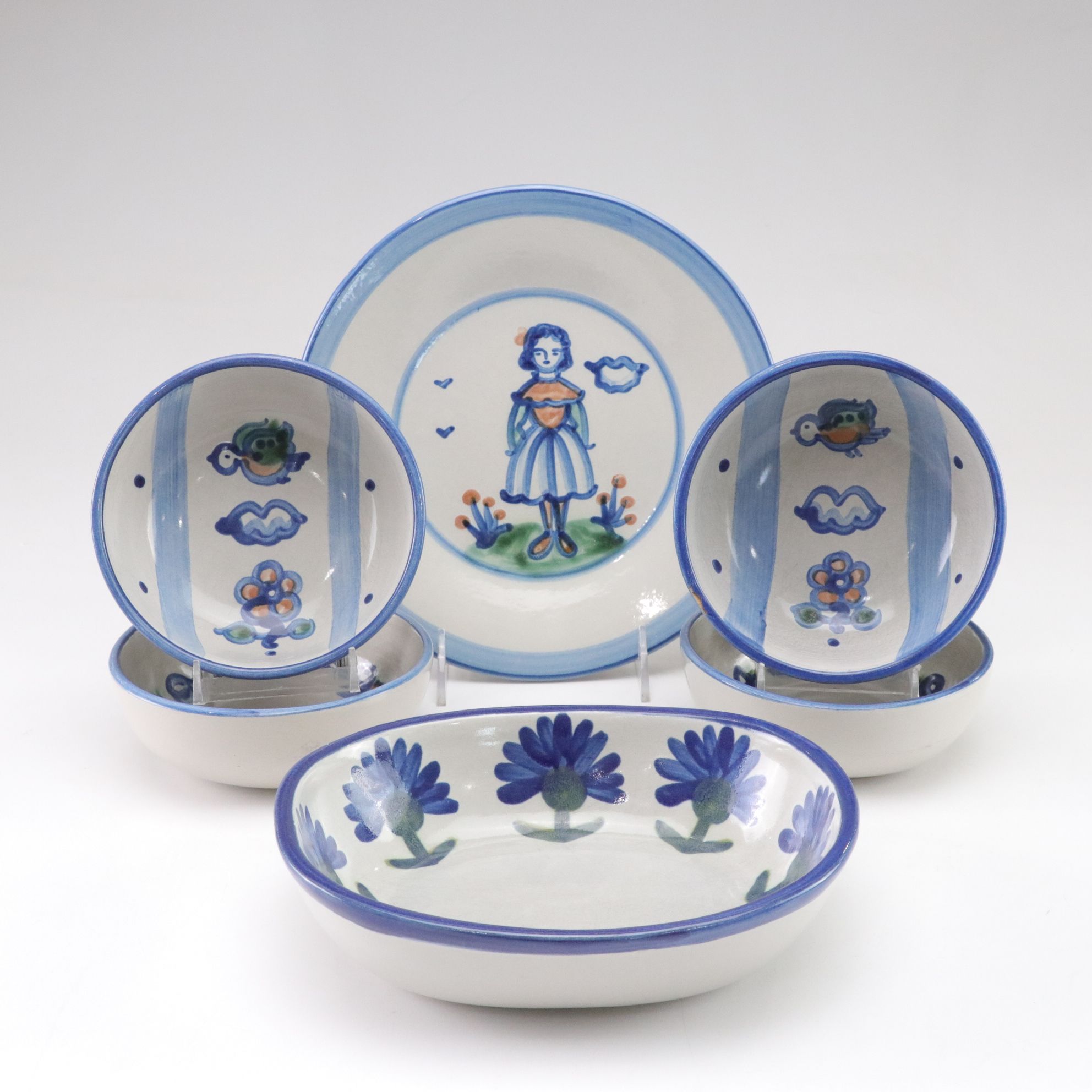 Hand-Painted Earthenware Dishes by M.A. Hadley & Louisville Pottery