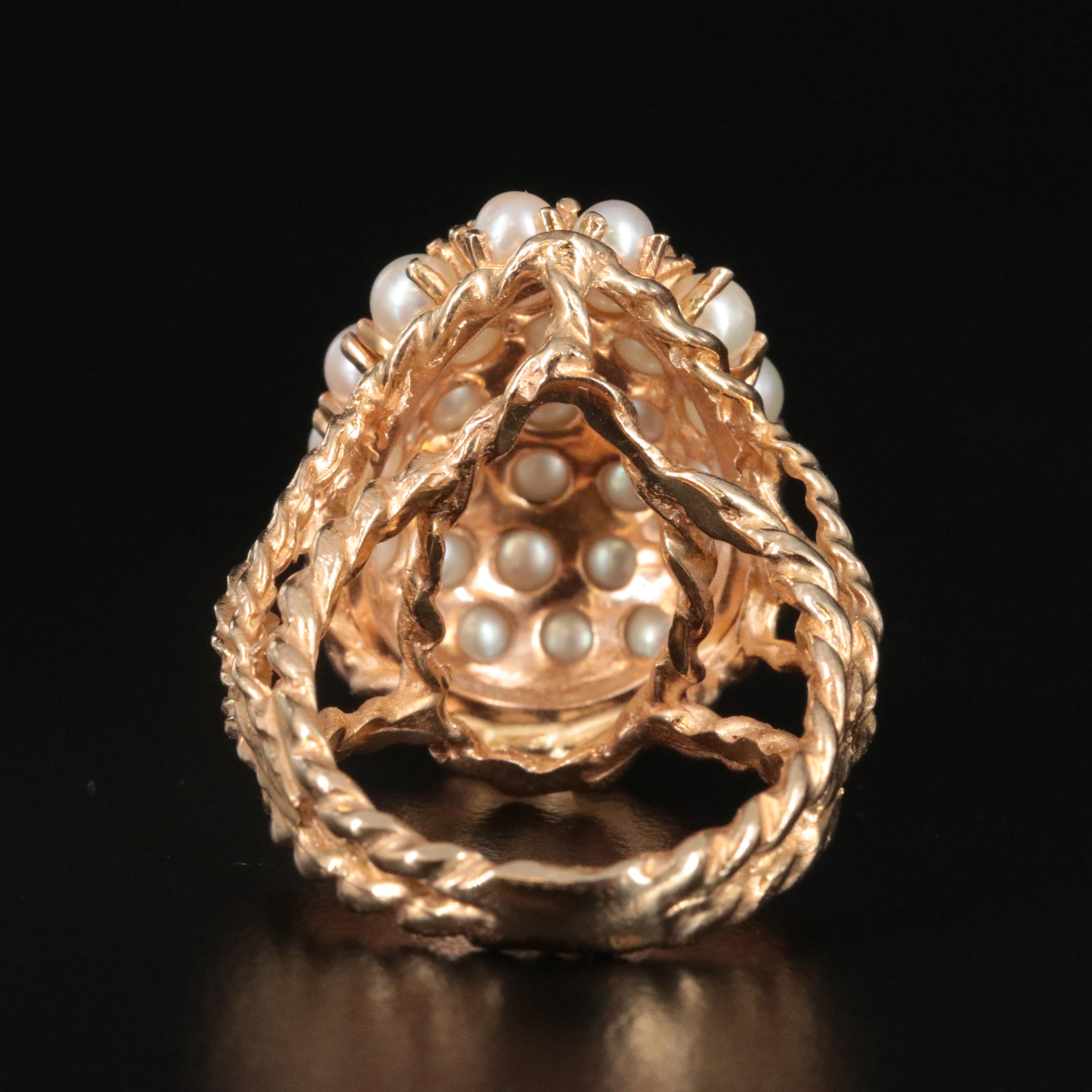 14K Pearl Cluster Ring