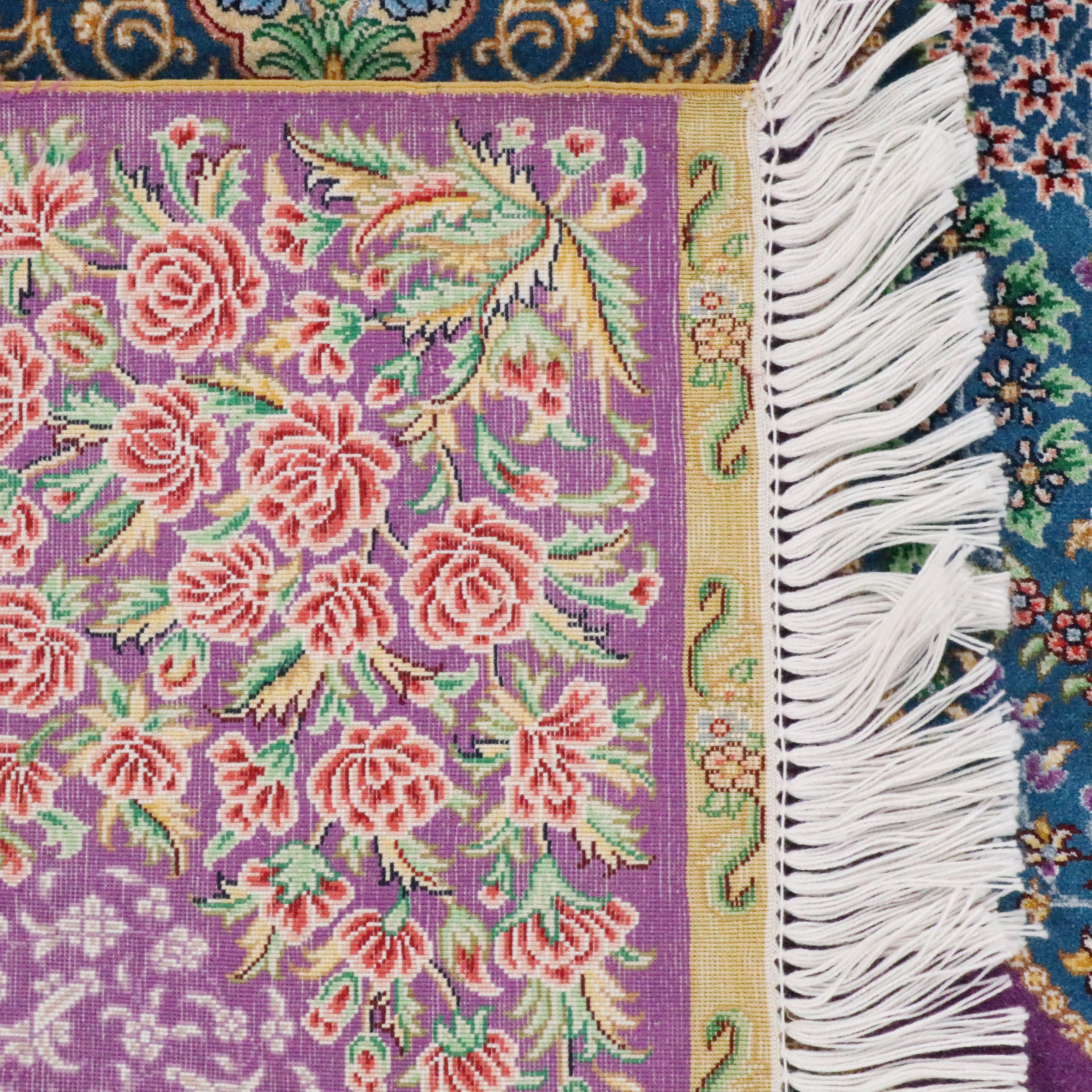 3'1 x 5' Hand-Knotted Signed Persian Qom Silk Area Rug