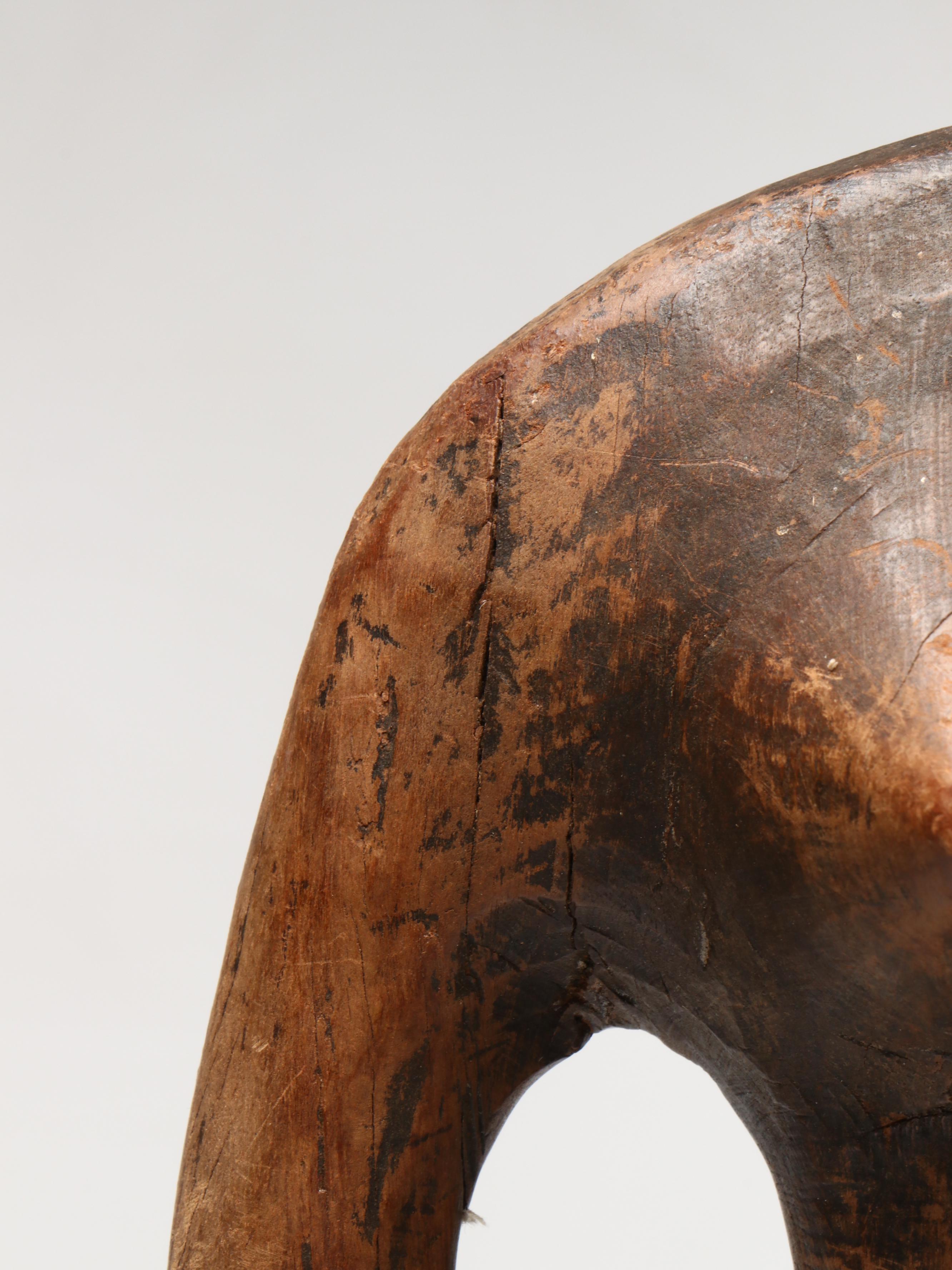 West African Wood Carving of Nude Female Figure, 20th Century