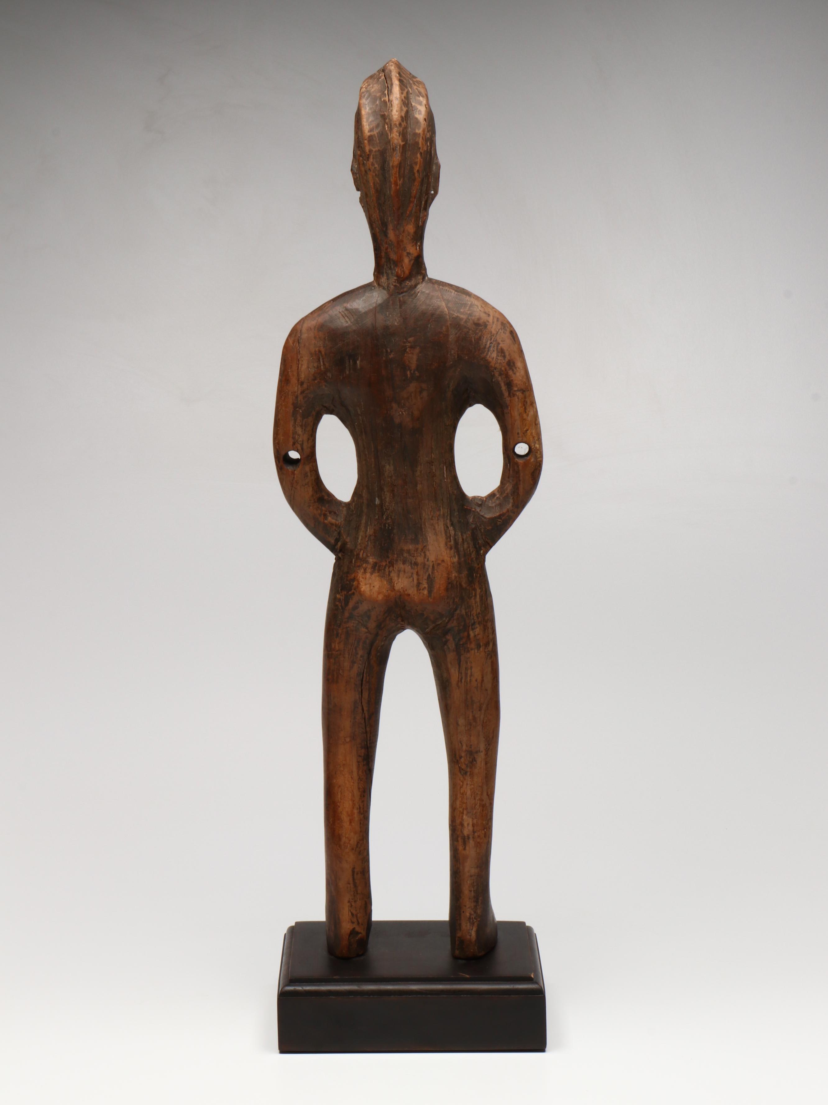 West African Wood Carving of Nude Female Figure, 20th Century