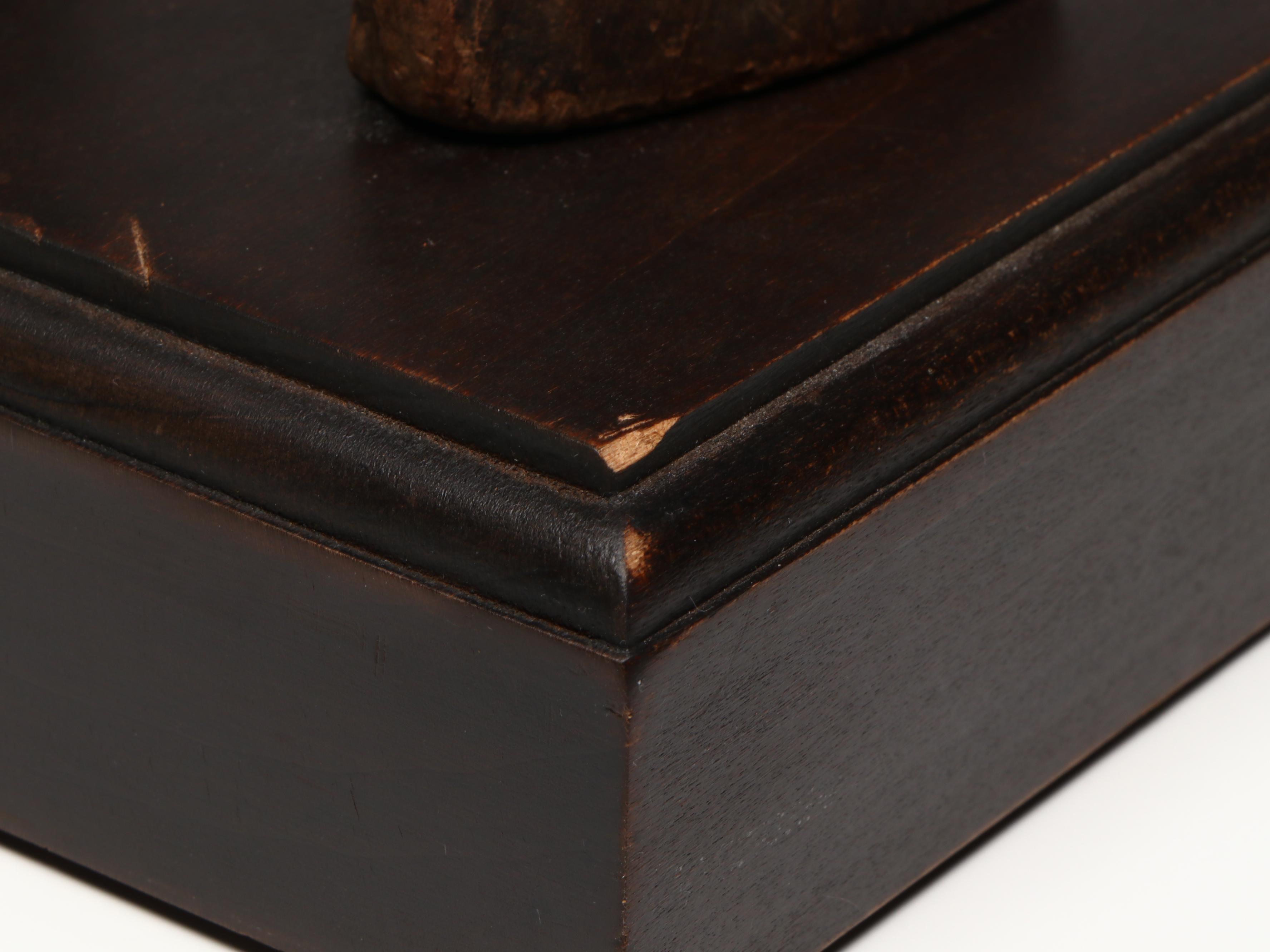 West African Wood Carving of Nude Female Figure, 20th Century