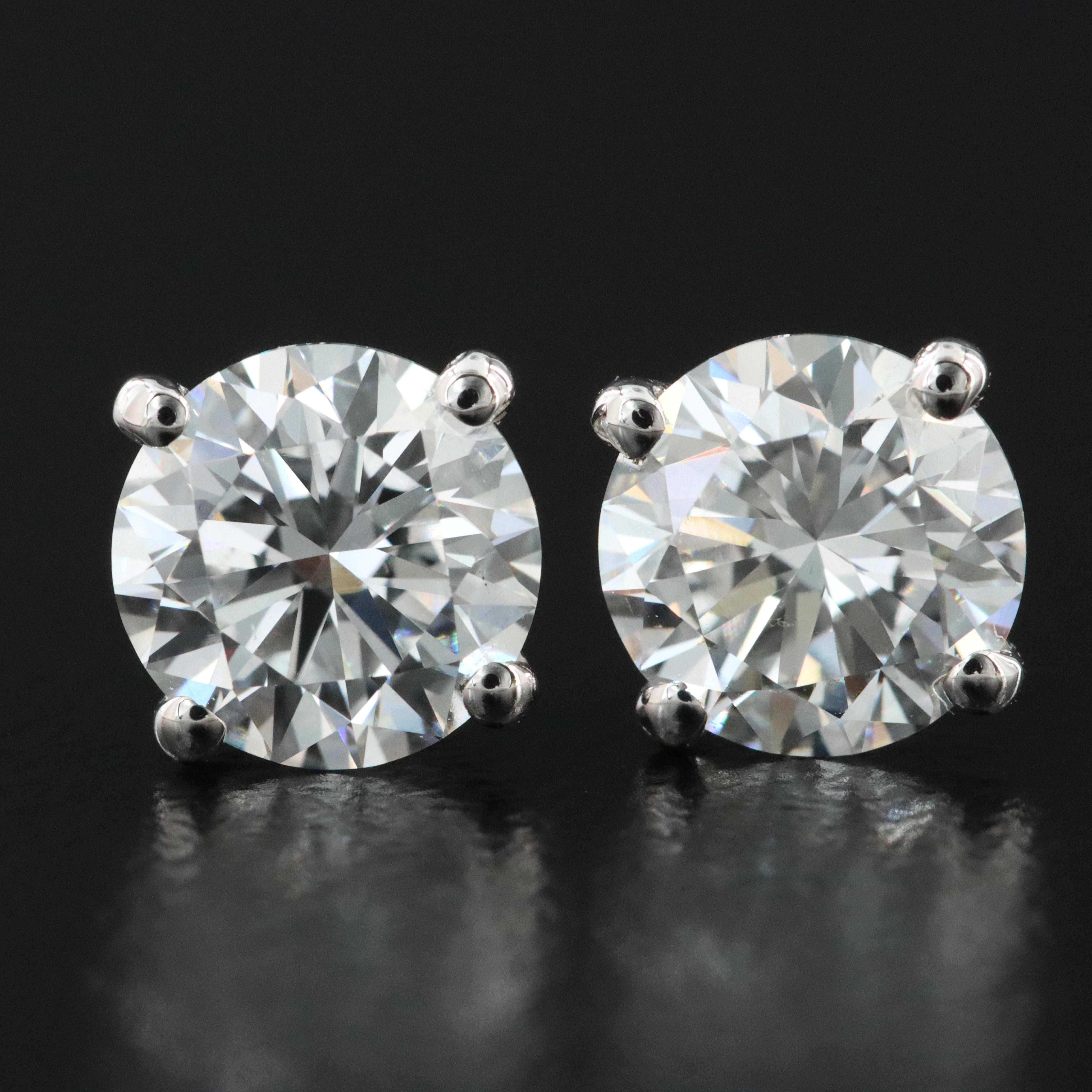 18K 2.00 CTW Lab Grown Diamond Stud Earrings with IGI Report