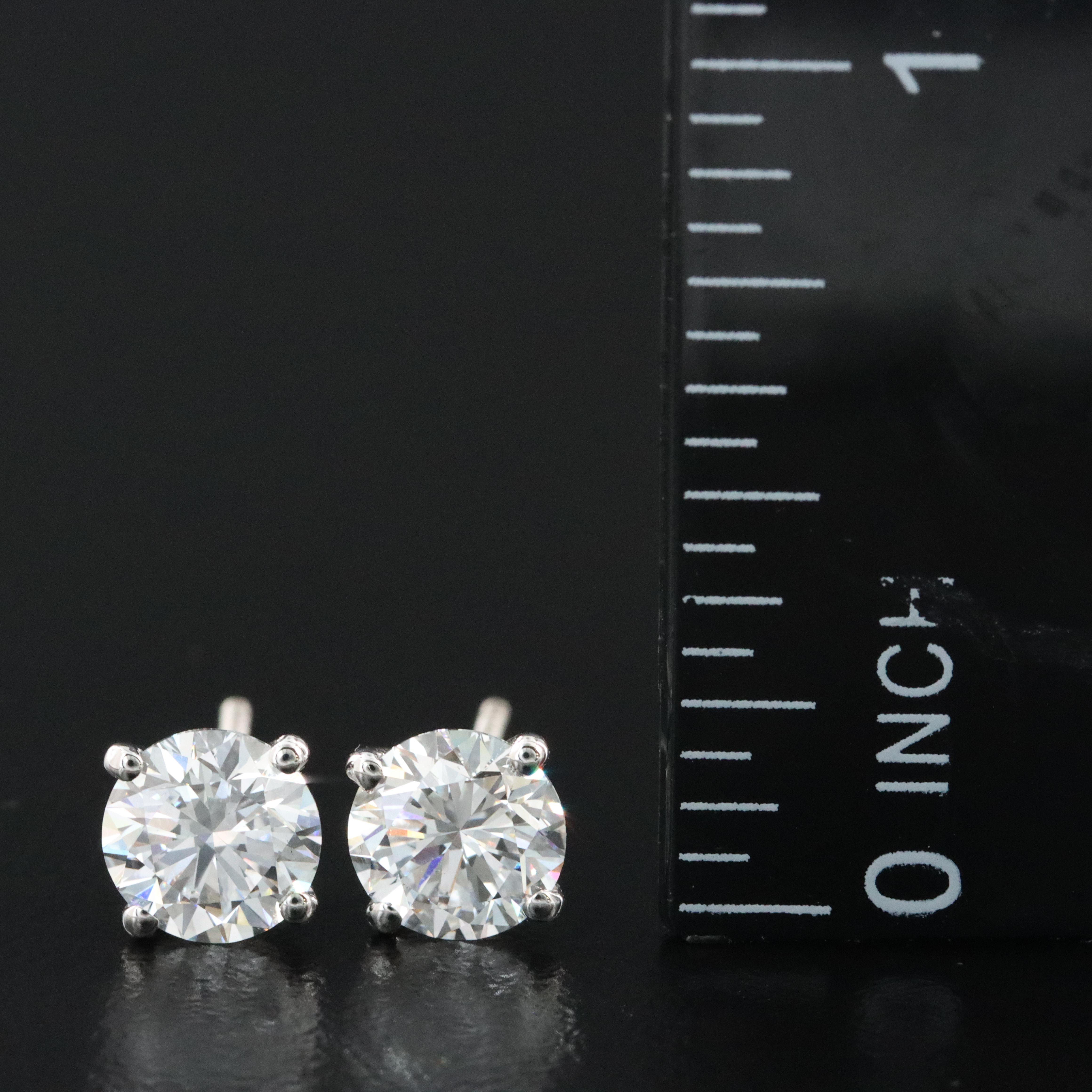 18K 2.00 CTW Lab Grown Diamond Stud Earrings with IGI Report