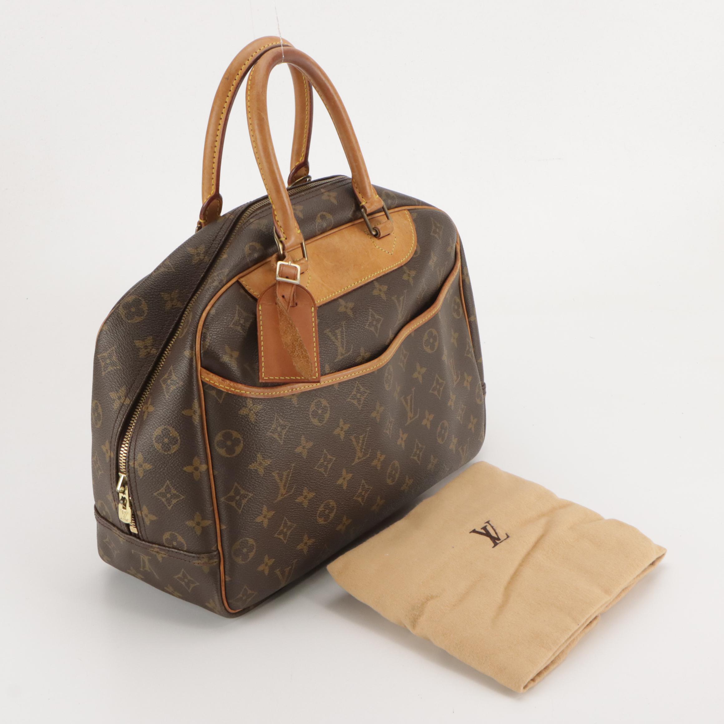 Louis Vuitton Deauville Handbag in Monogram Canvas and Vachetta Leather