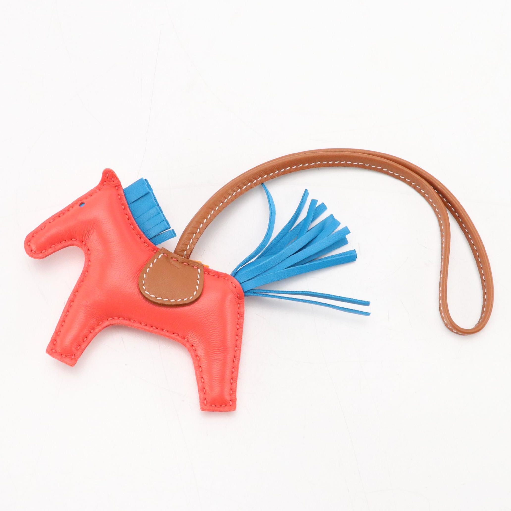 Hermès Rodeo PM Bag Charm in Tricolor Milo Lambskin Leather