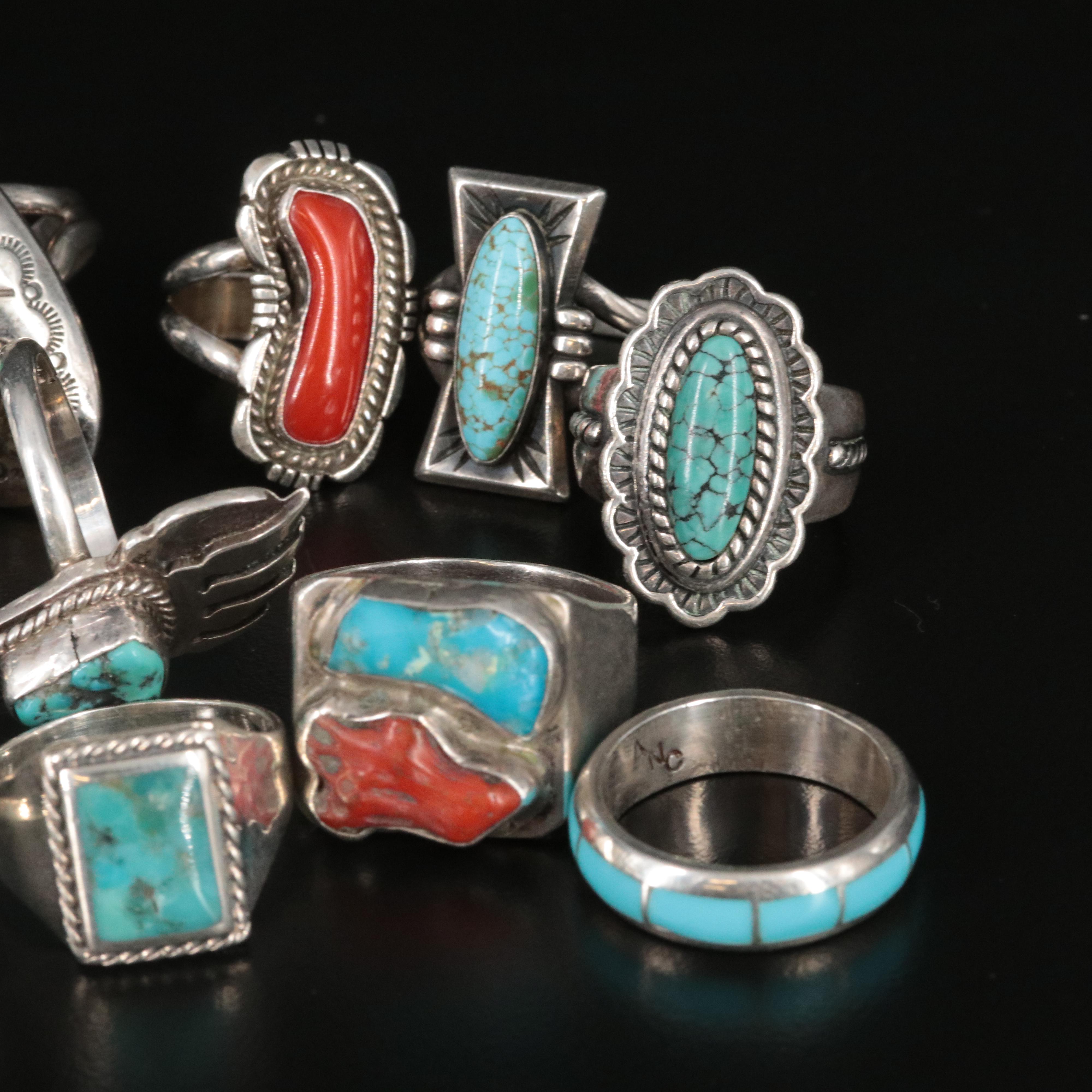 Sterling Southwestern Ring Collection with Stones