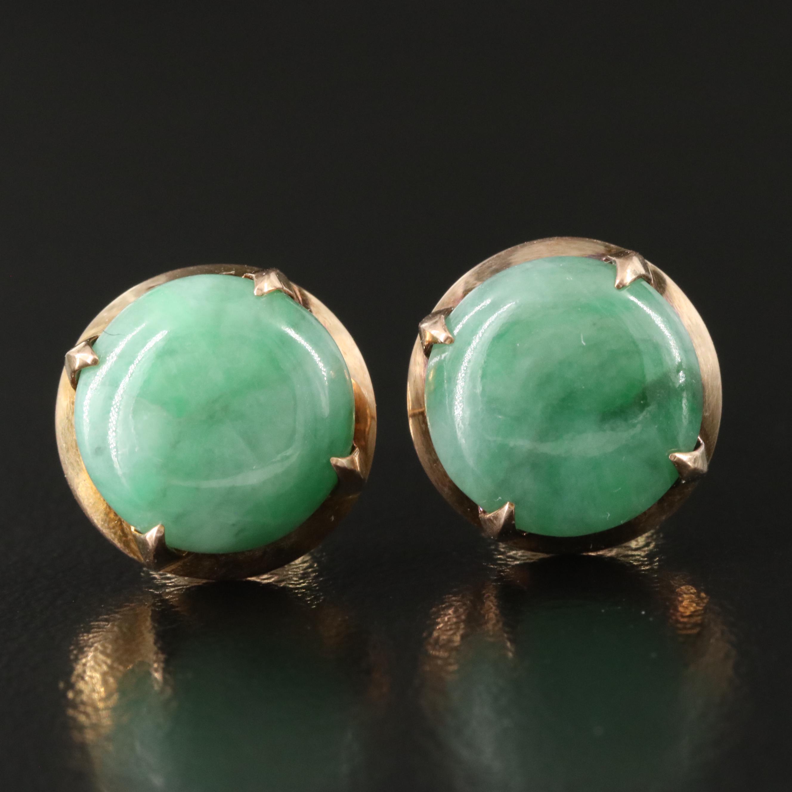 Vintage 14K Jadeite Earrings