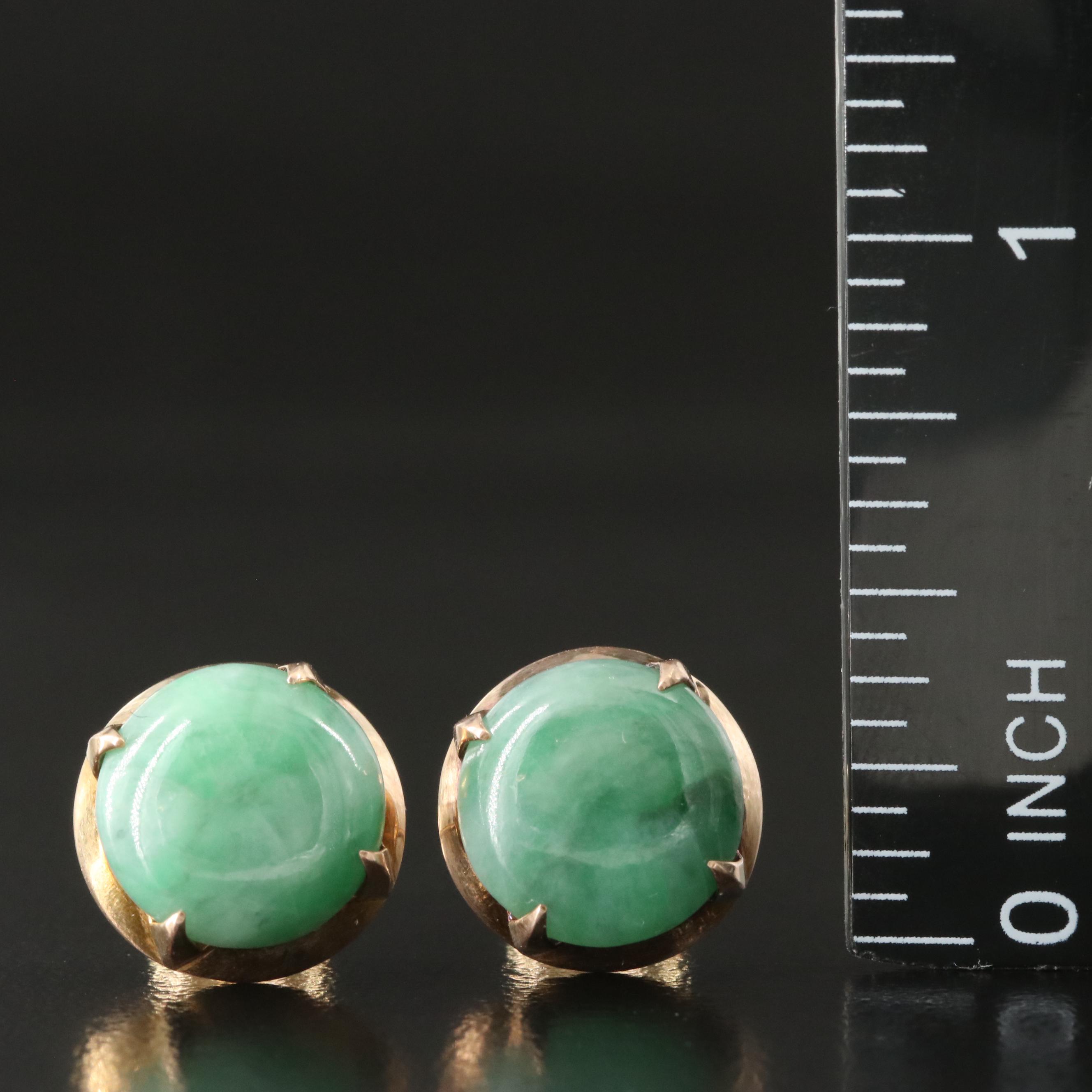 Vintage 14K Jadeite Earrings