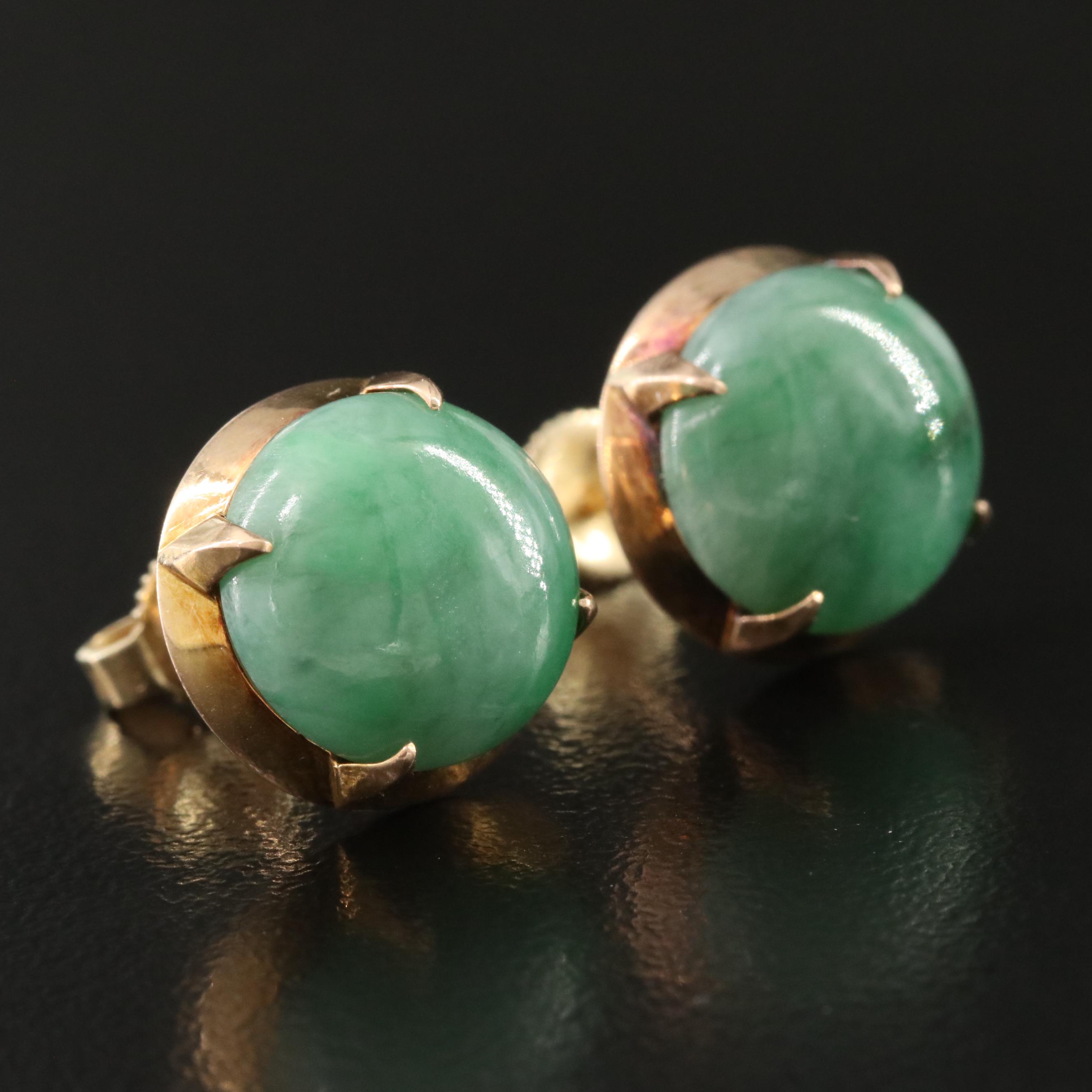 Vintage 14K Jadeite Earrings