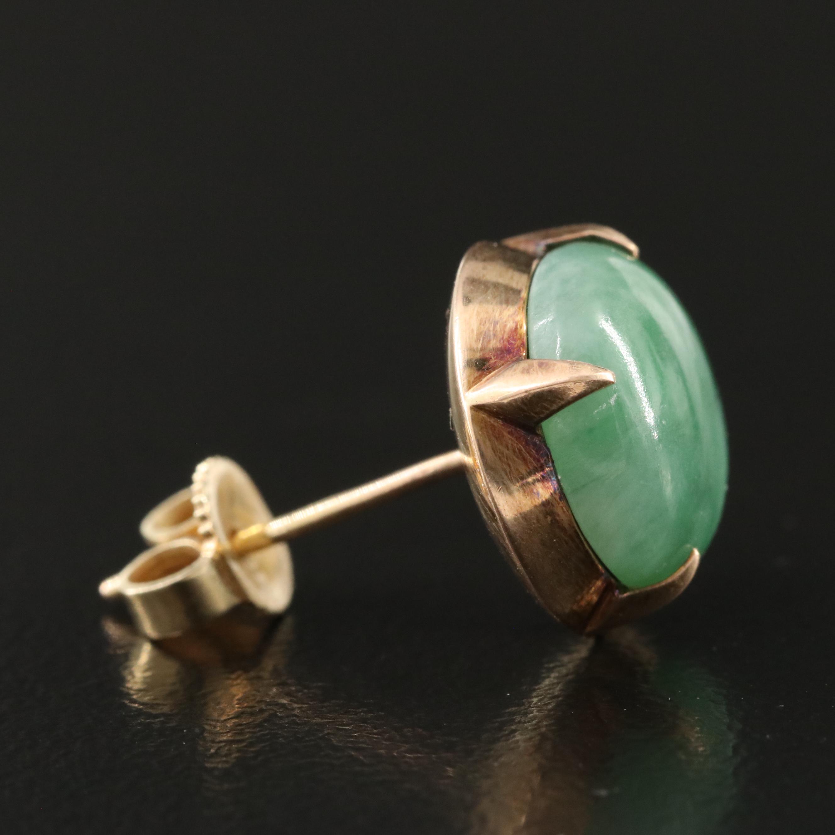 Vintage 14K Jadeite Earrings