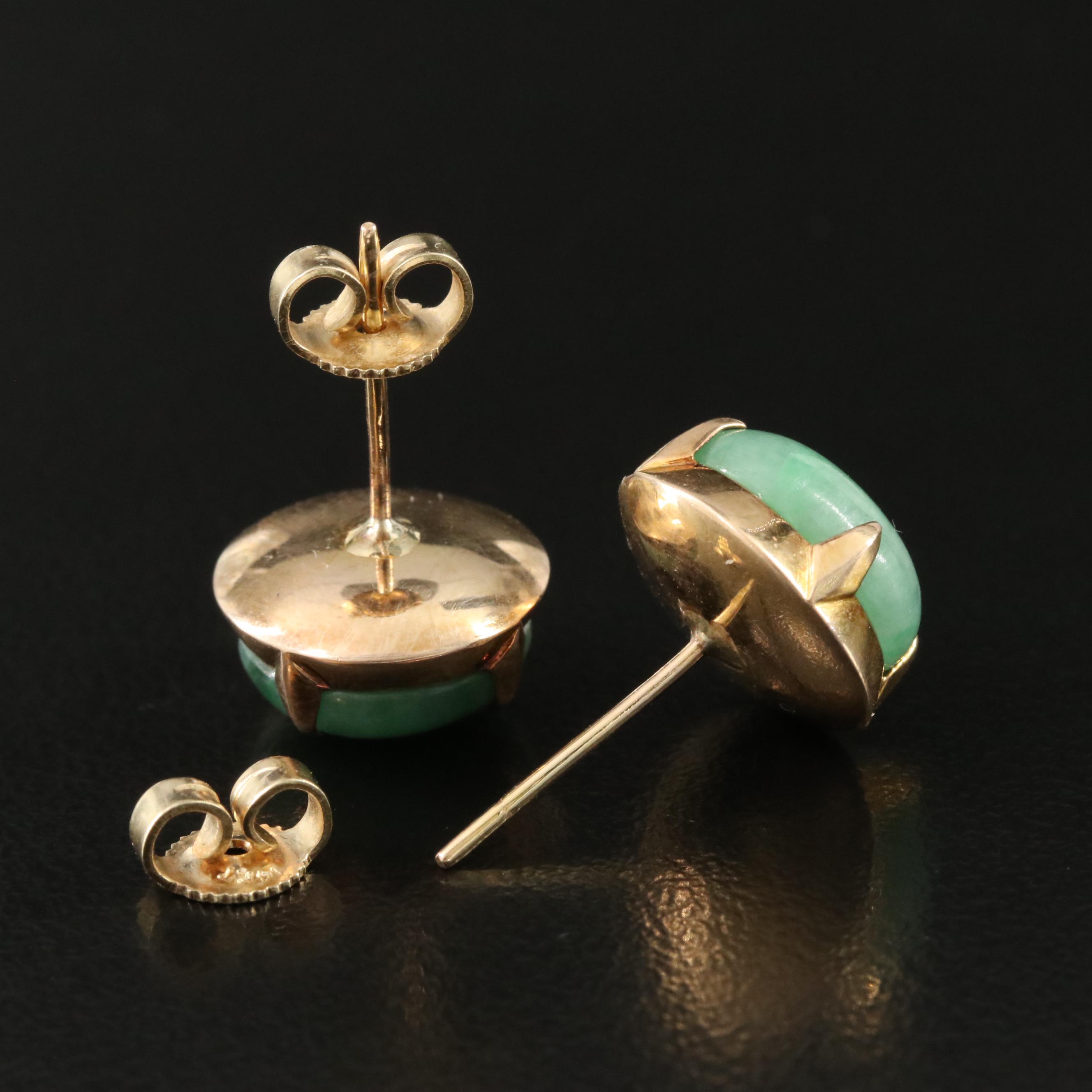 Vintage 14K Jadeite Earrings