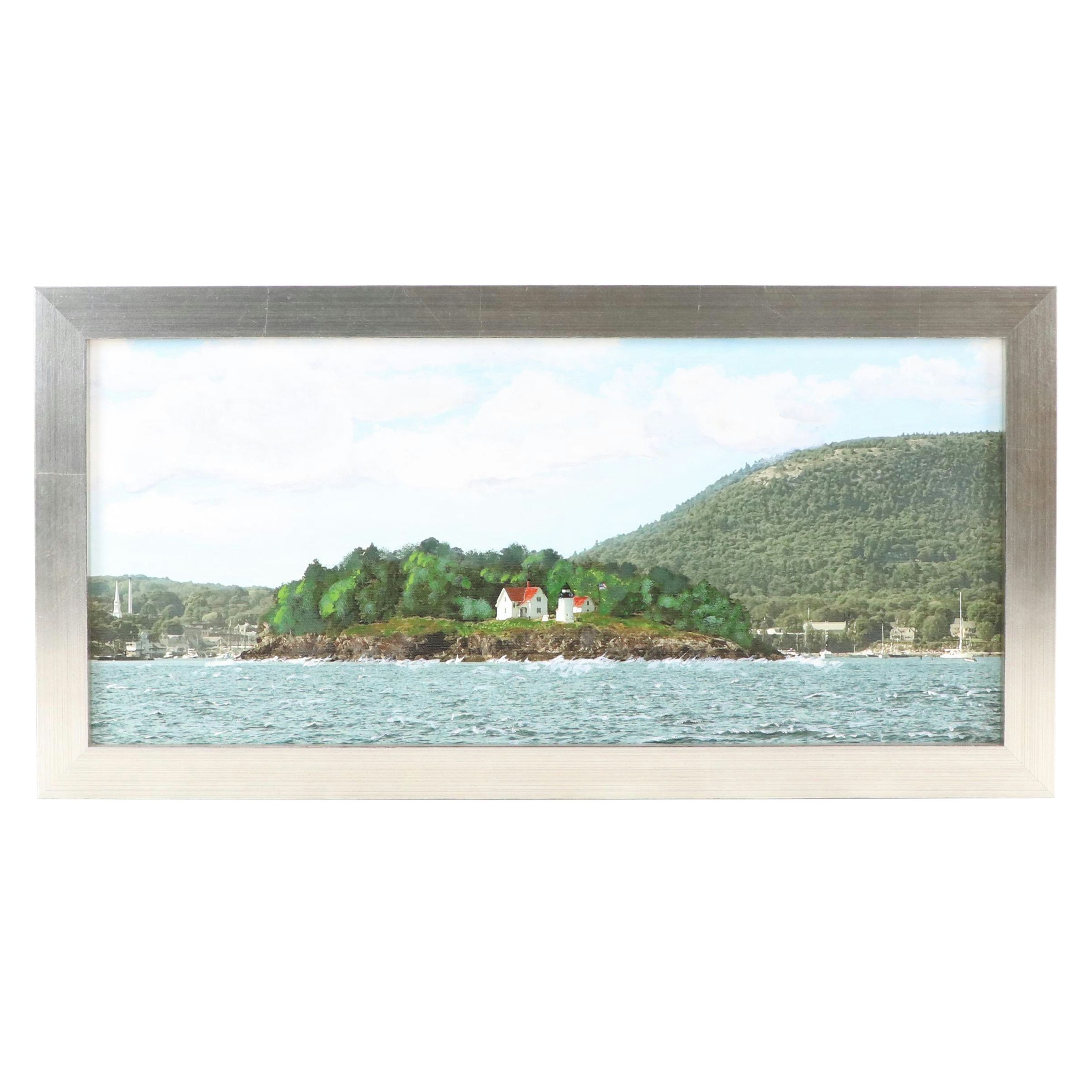 Mixed Media Painting "Curtis Island, Camden, Maine," 2013