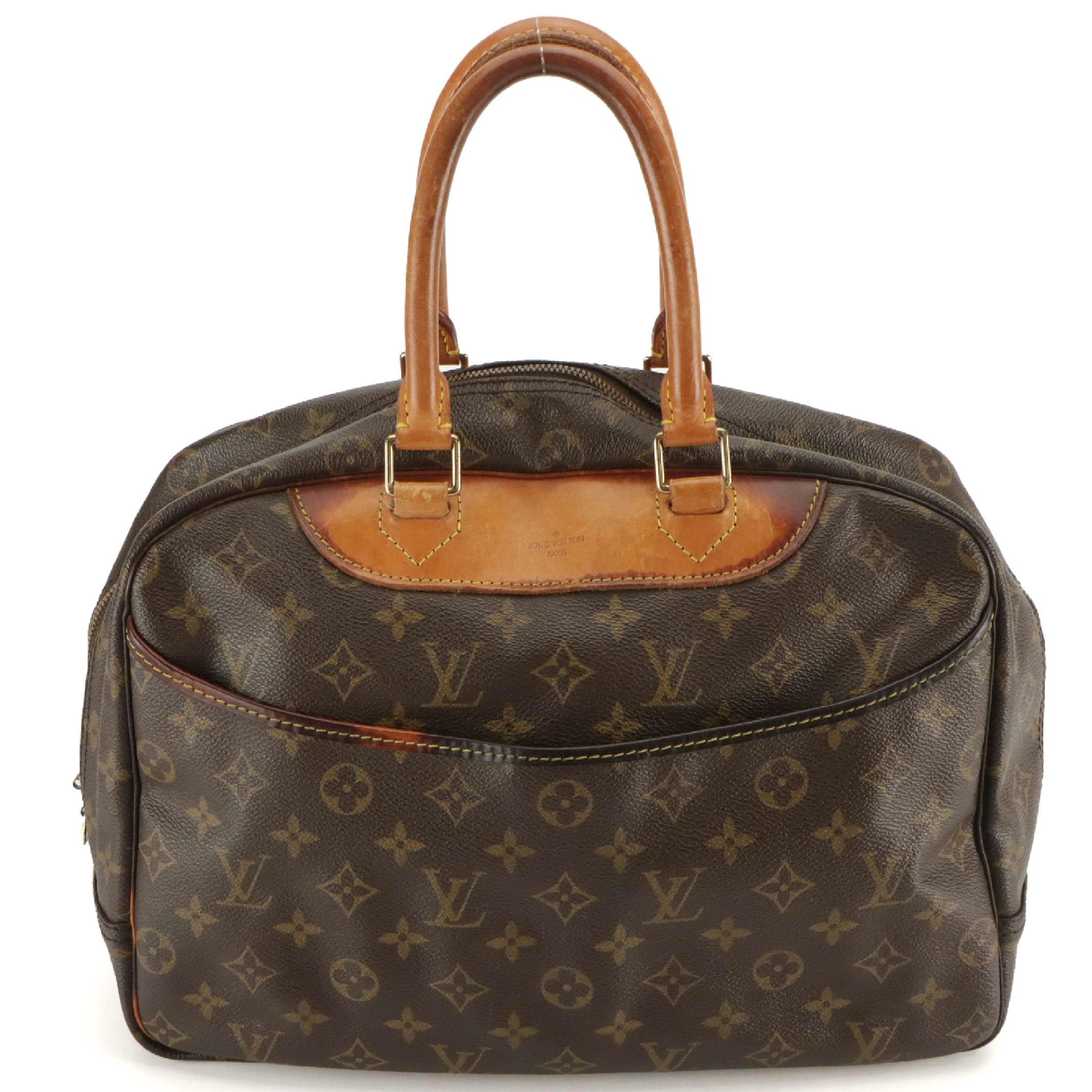 Louis Vuitton Deauville Handbag in Monogram Canvas and Vachetta Leather