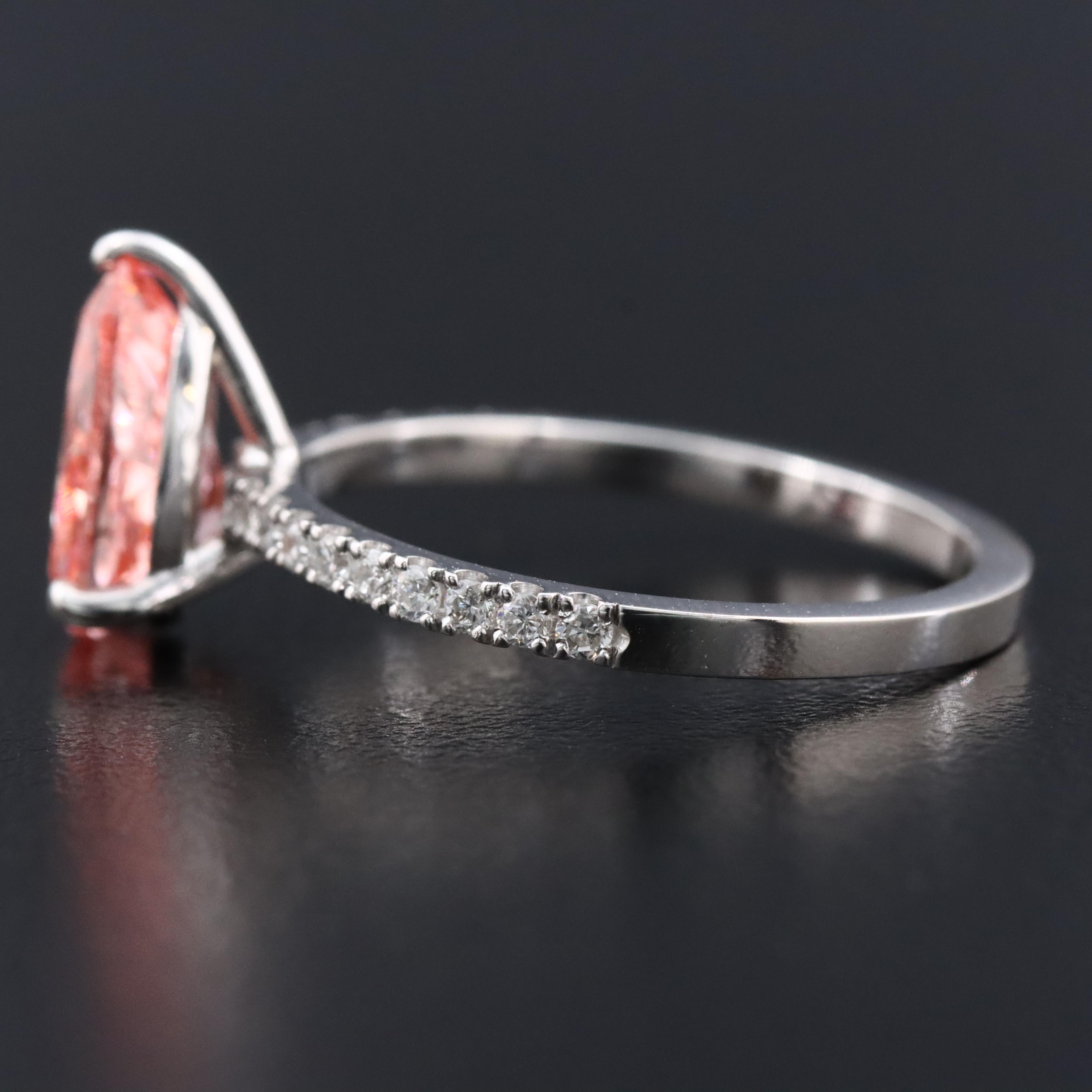 18K 2.32 CTW Lab Grown Diamond Ring with IGI Report and Fancy Pink Center