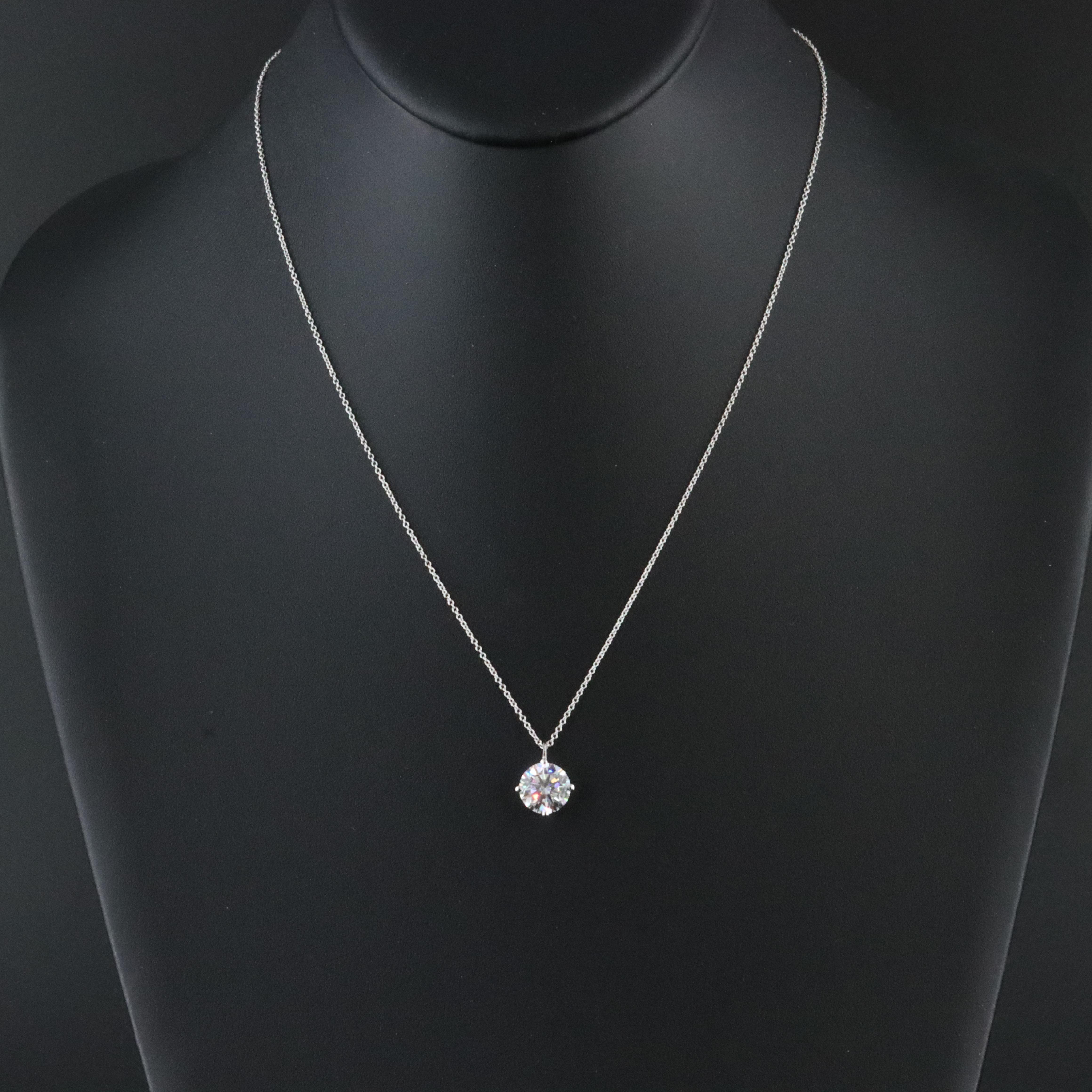14K 3.05 CT Lab Grown Diamond Pendant Necklace with IGI Report