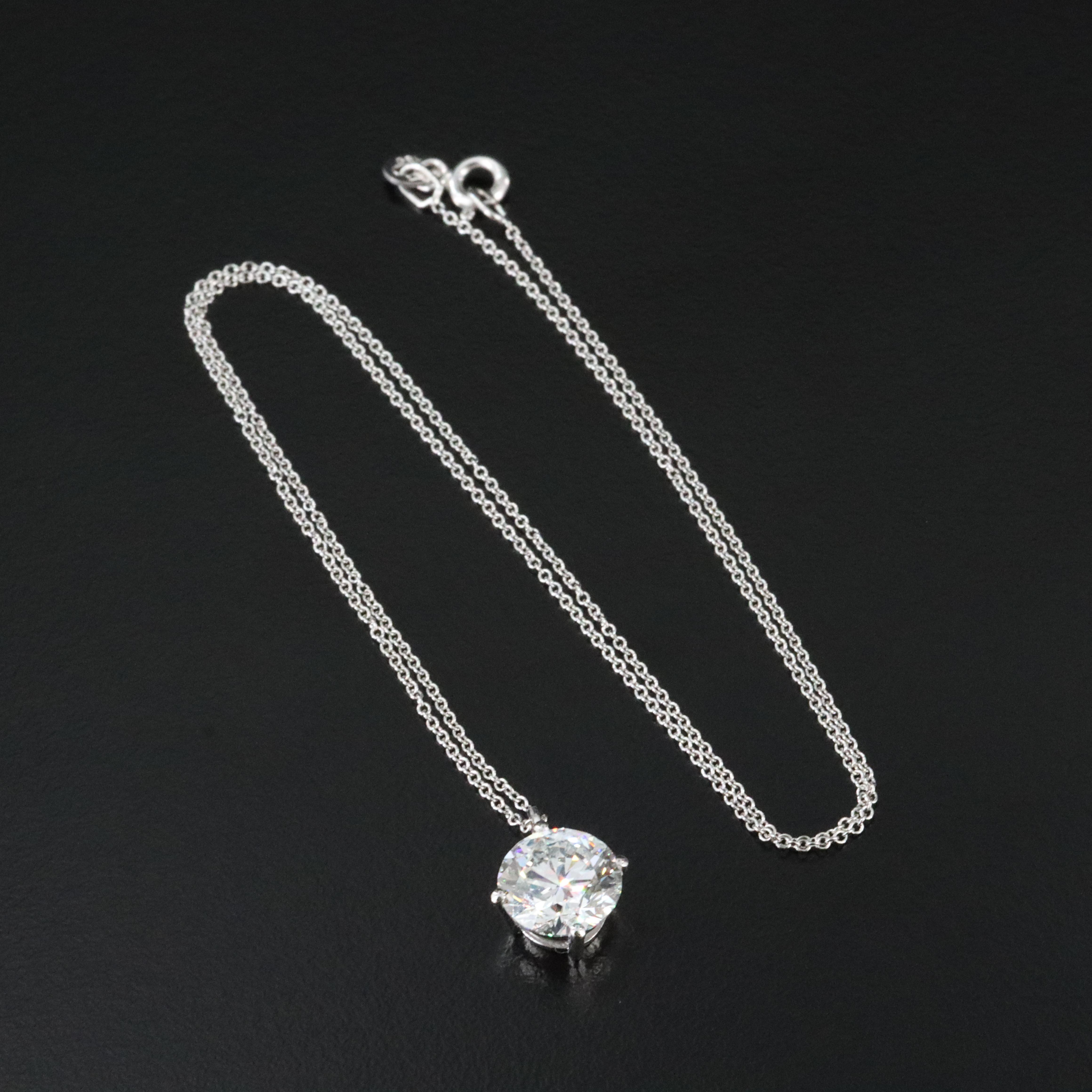 14K 3.05 CT Lab Grown Diamond Pendant Necklace with IGI Report