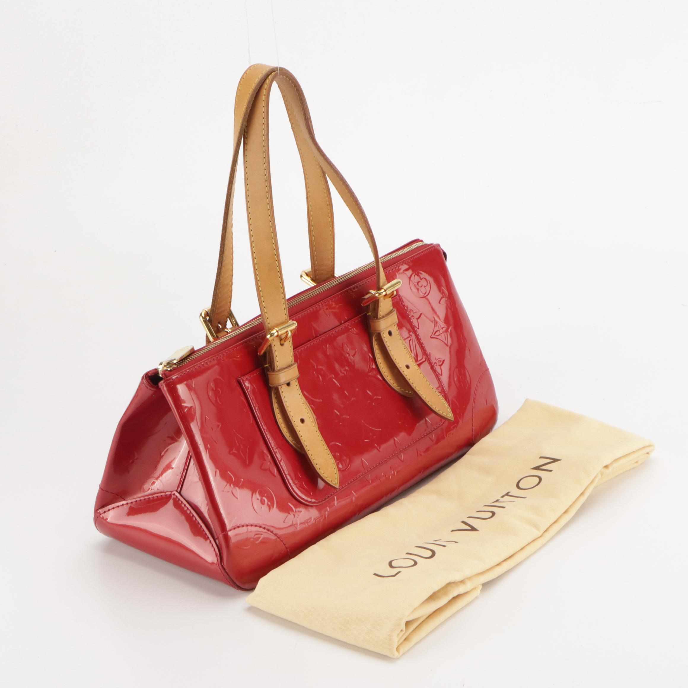 Louis Vuitton Rosewood Avenue Shoulder Bag in Red Monogram Vernis Leather