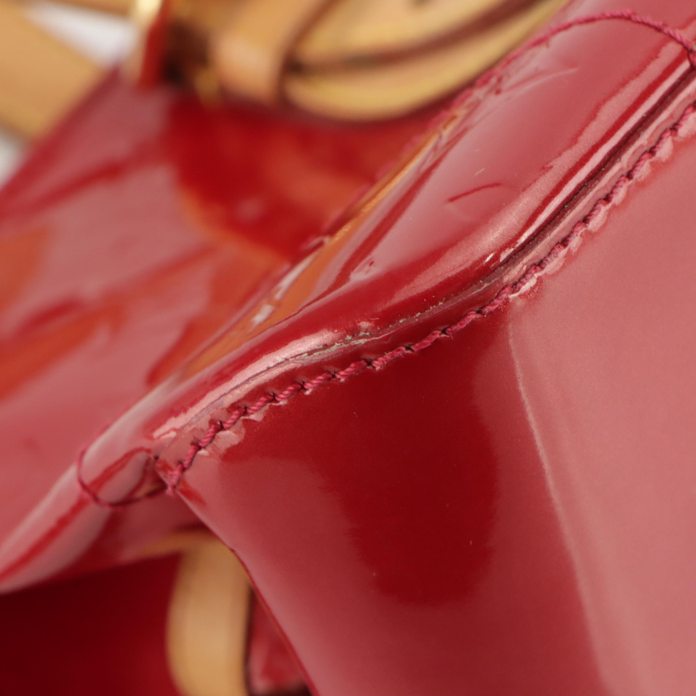 Louis Vuitton Rosewood Avenue Shoulder Bag in Red Monogram Vernis Leather