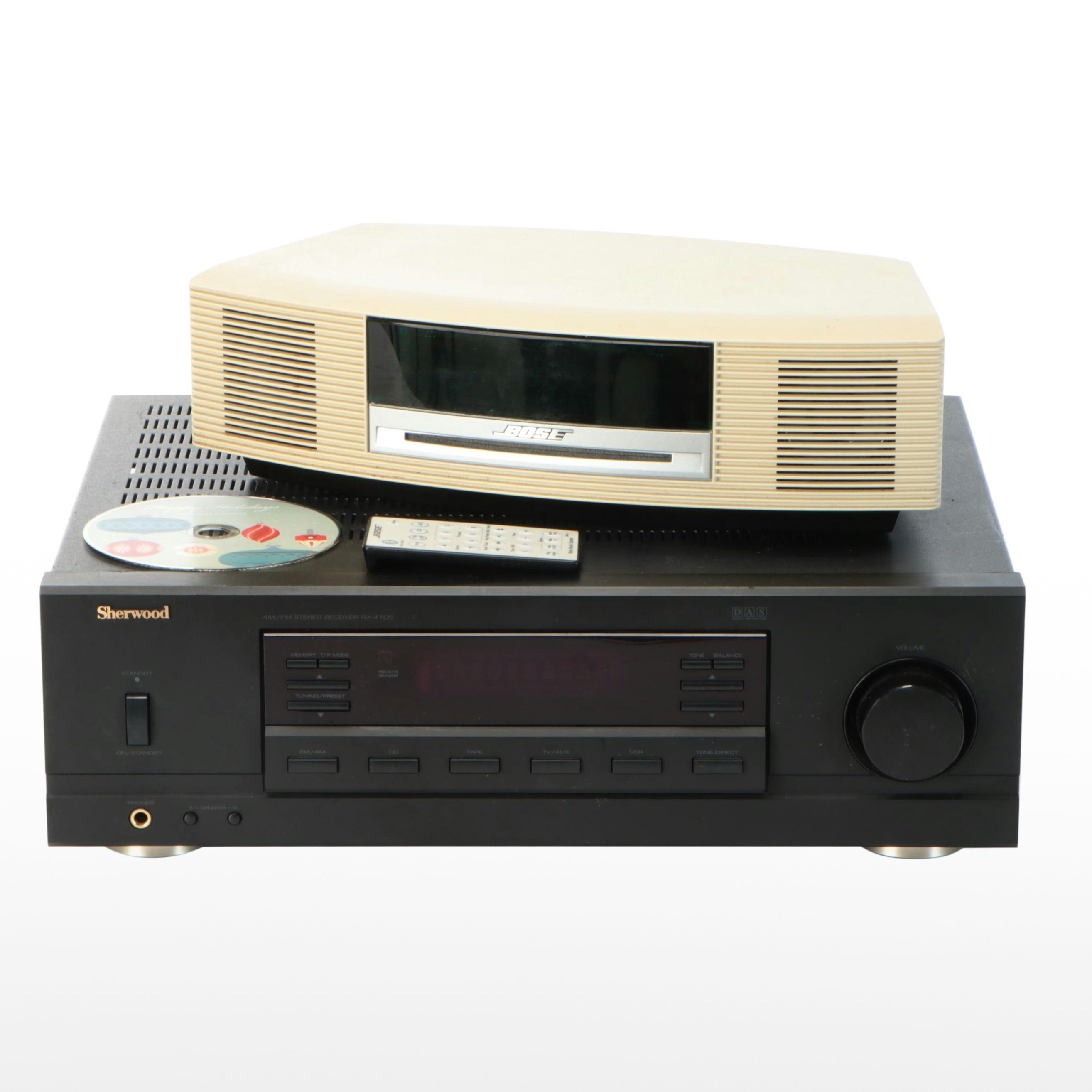 Sherwood Model RX-4105 Stereo Receiver and Bose Wave Music System