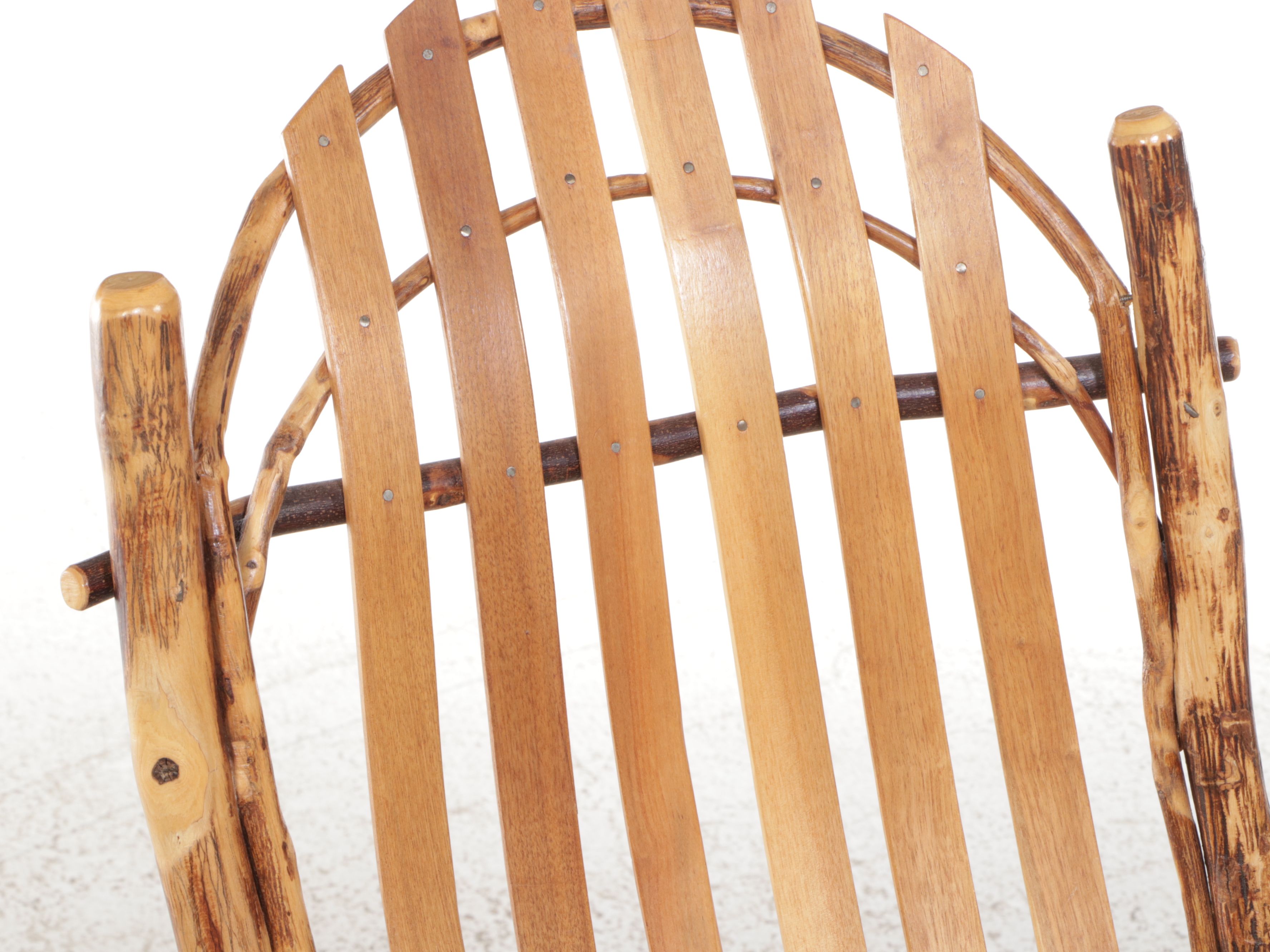 Adirondack Style Hickory and Ash Bent Wood Rocking Chair