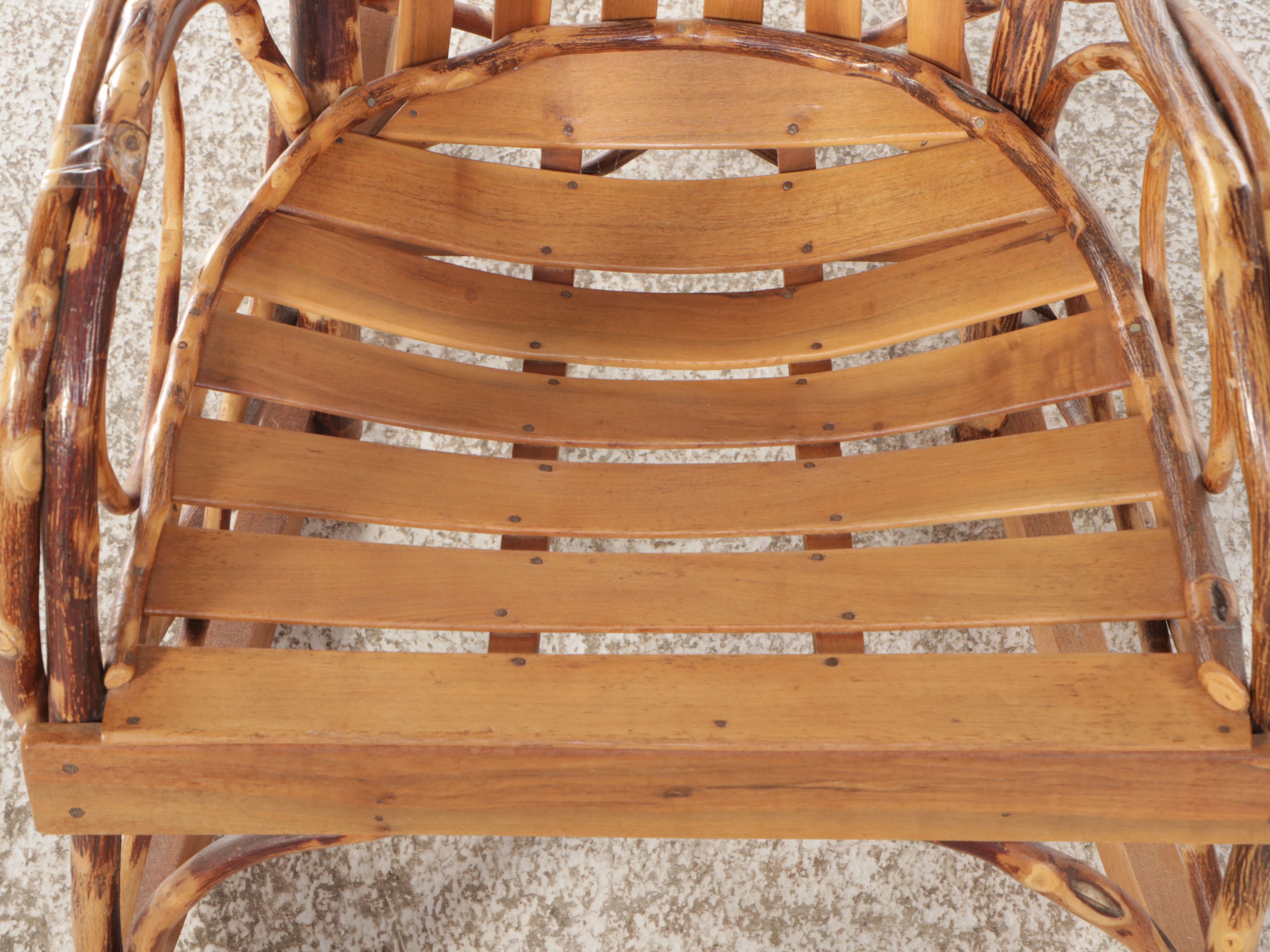 Adirondack Style Hickory and Ash Bent Wood Rocking Chair