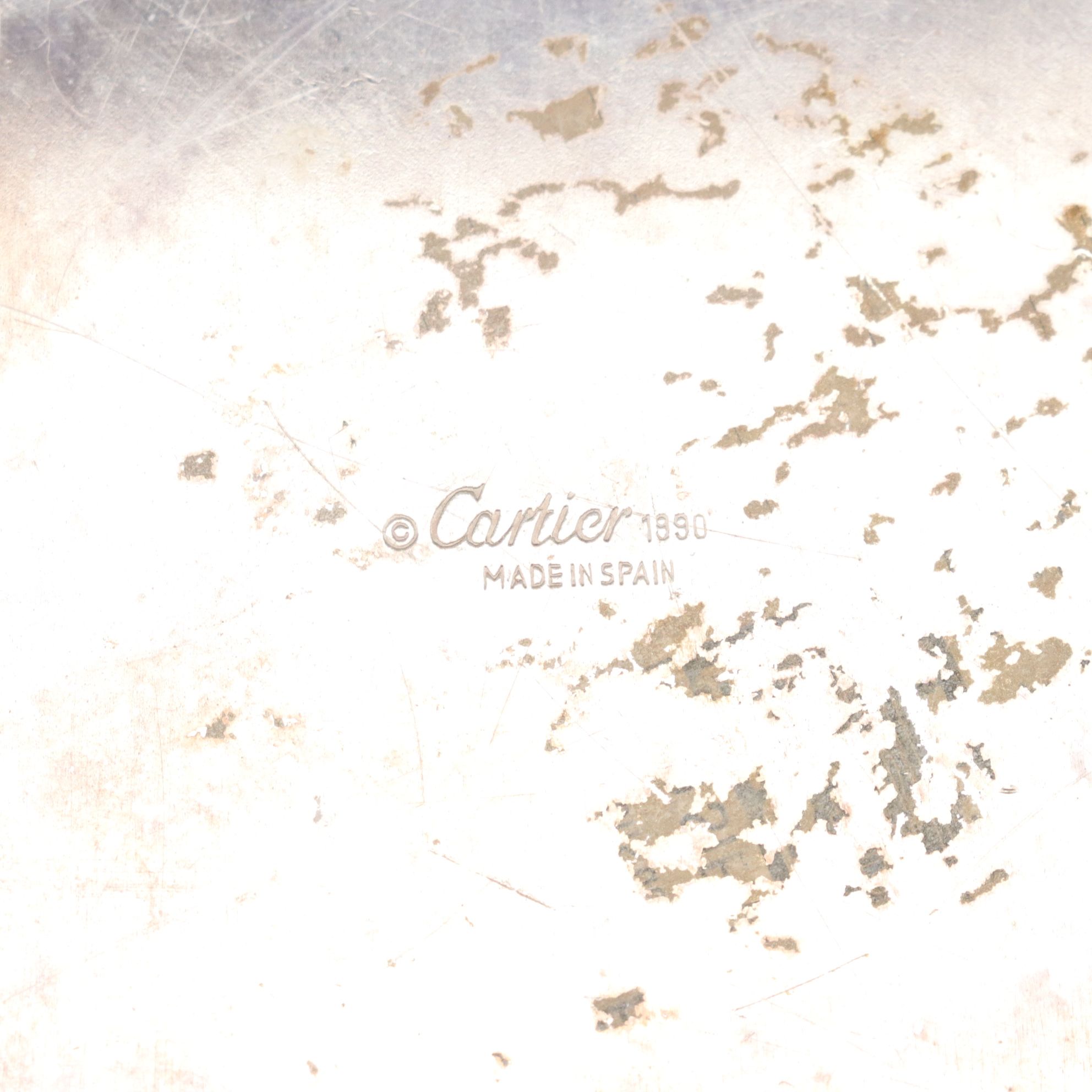 Cartier Silver Plate & Lapis Lazuli Candle Holders & Dish