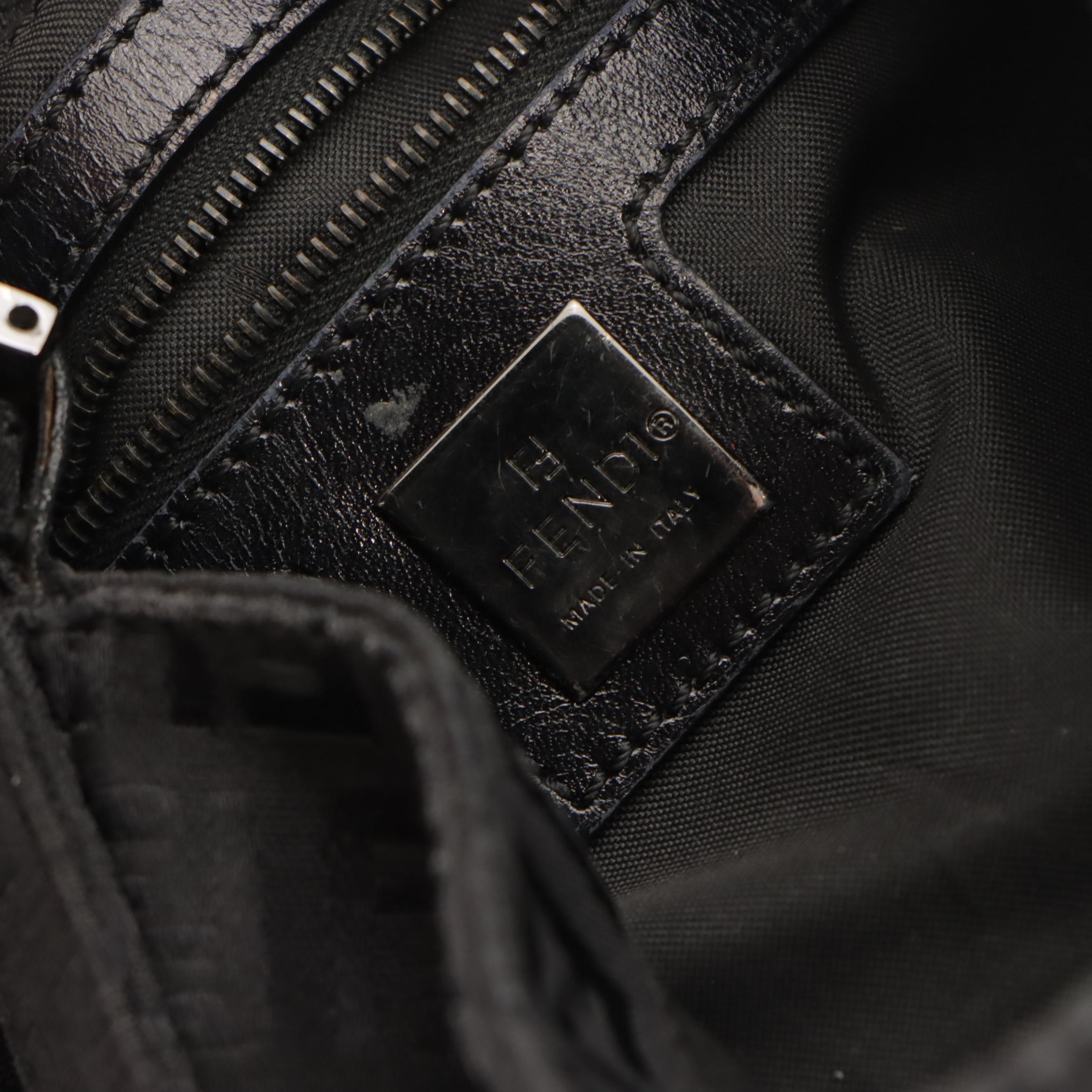 Fendi Black Zucchino Jacquard Small Flap Bag