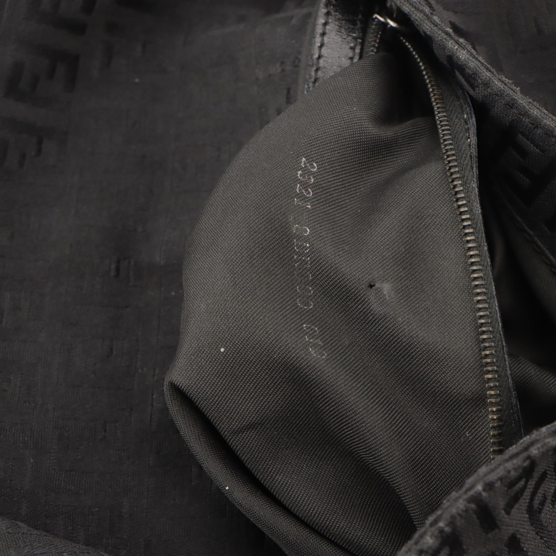 Fendi Black Zucchino Jacquard Small Flap Bag