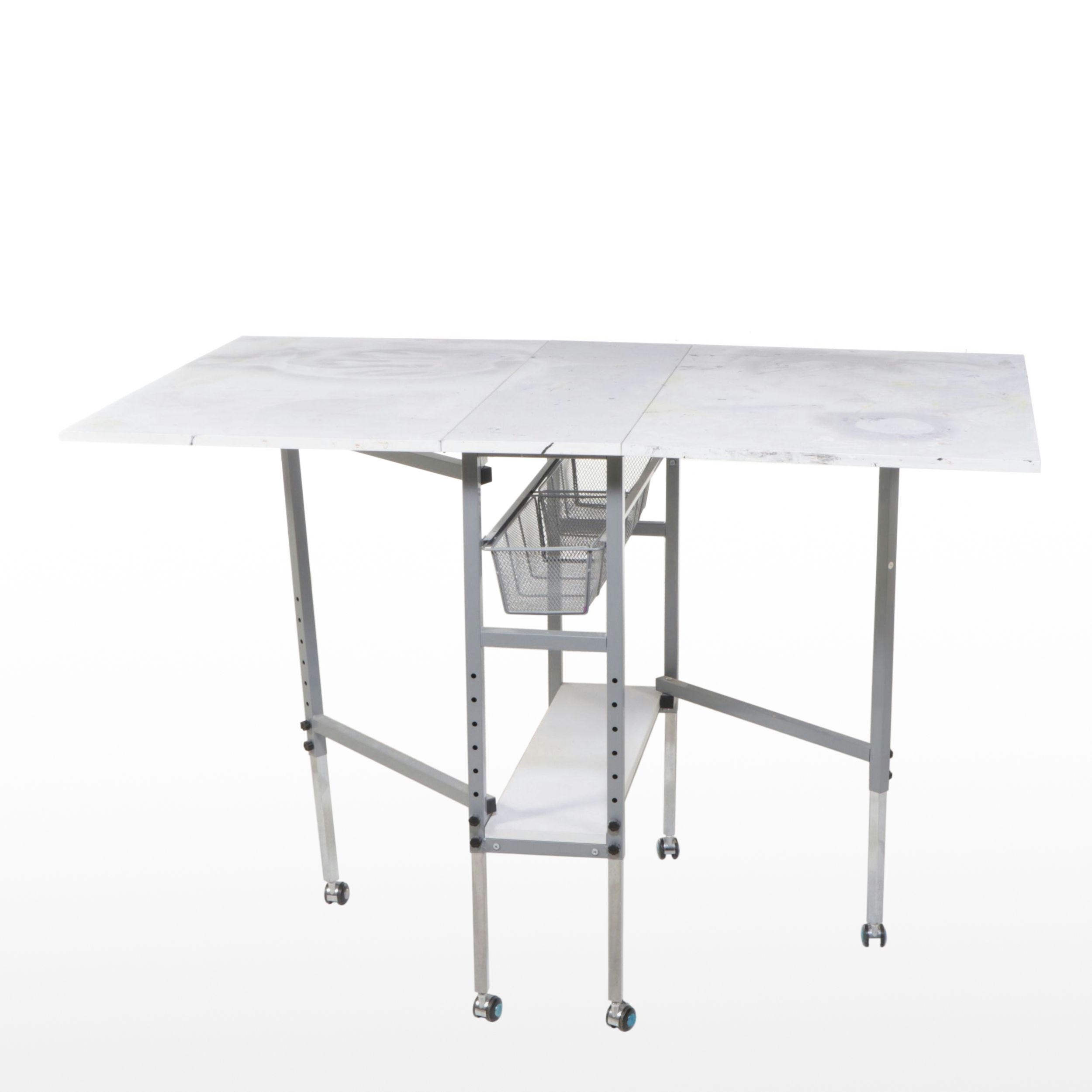 Contemporary Laminate Drop Leaf Work Table