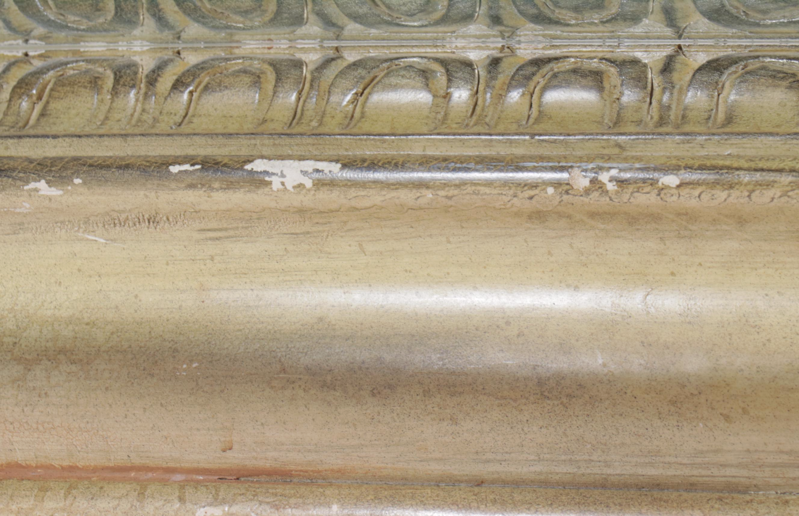 Classical Style Painted Composite Table with Glass Top