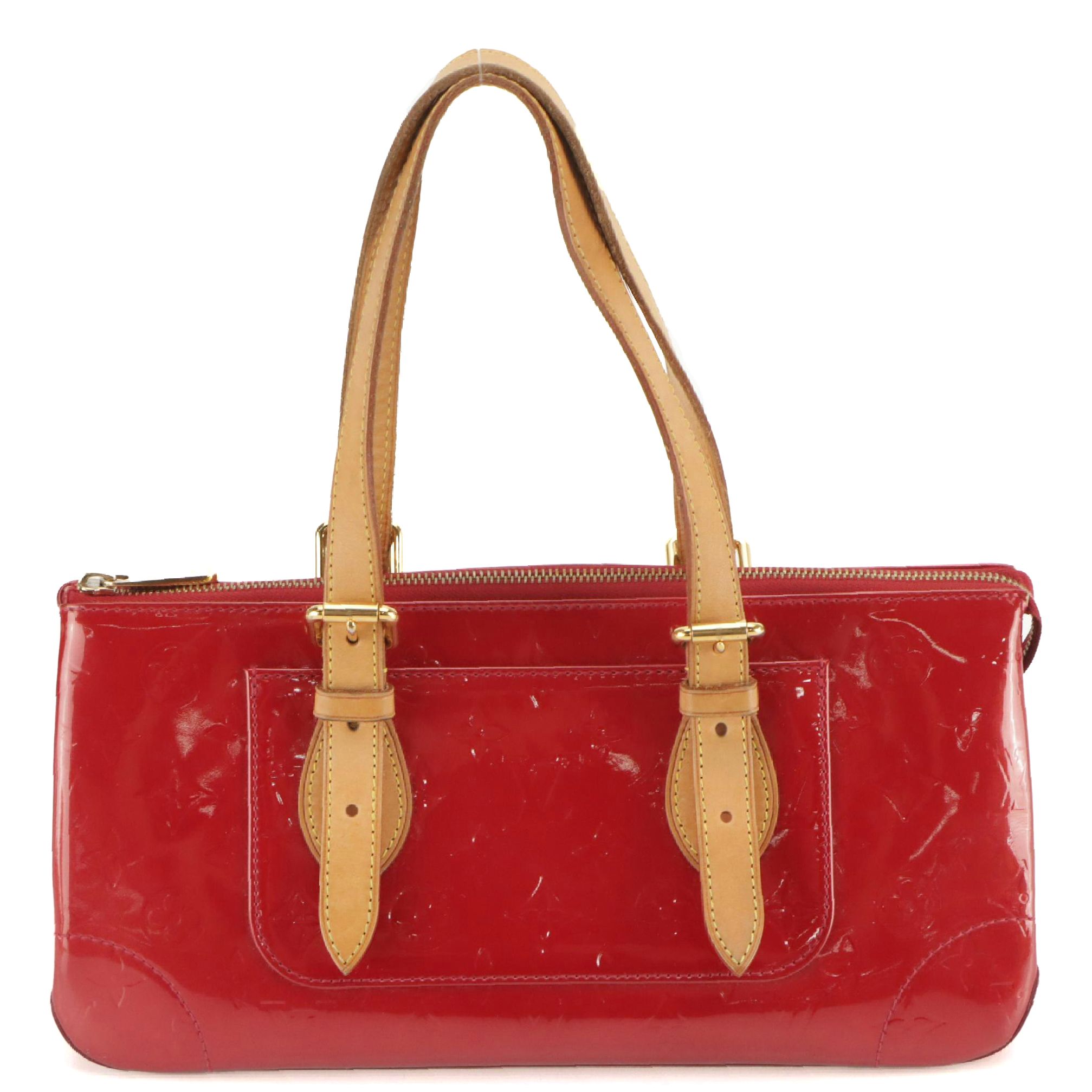 Louis Vuitton Rosewood Avenue Shoulder Bag in Red Monogram Vernis Leather