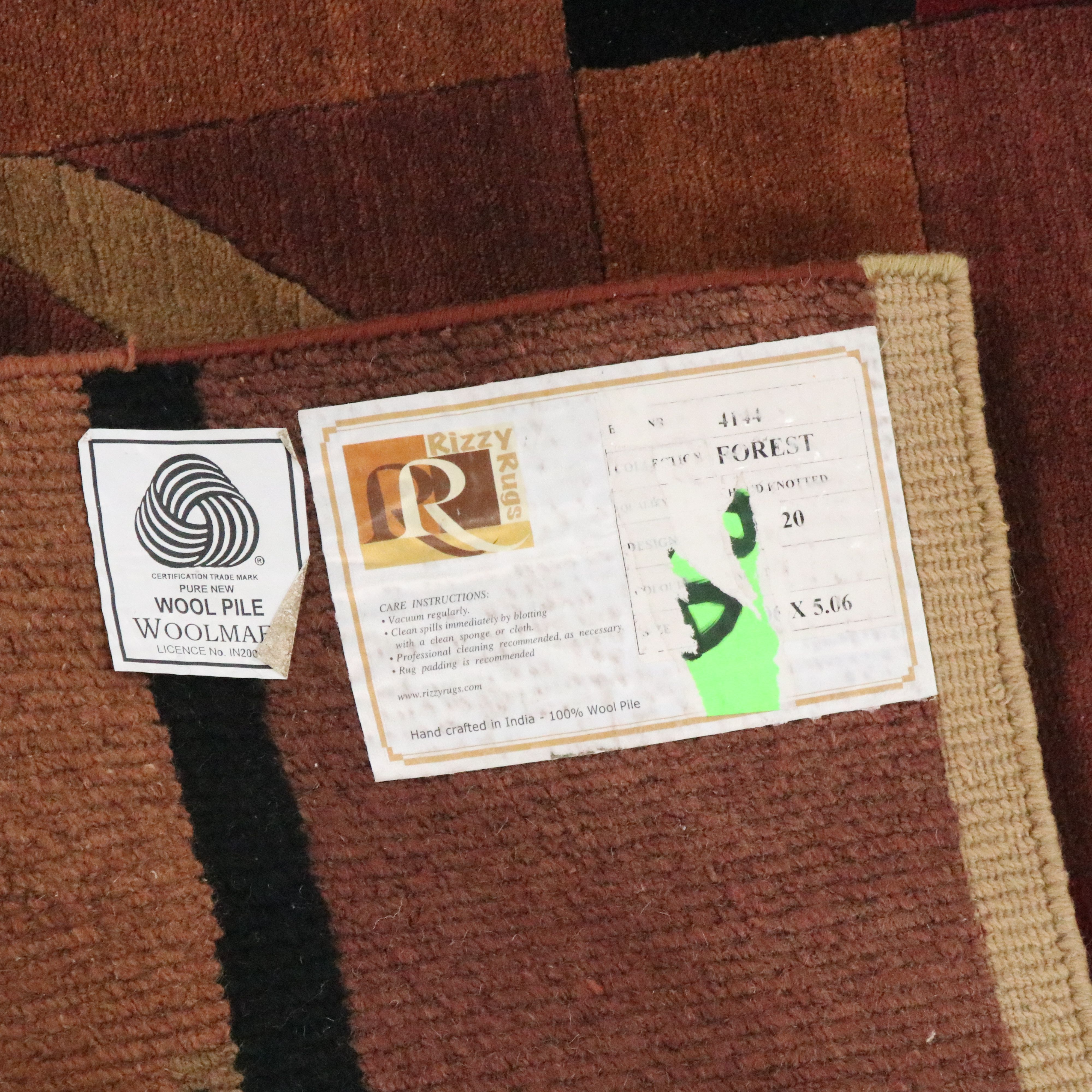 3'5 x 5'6 Hand-Knotted Rizzy Rugs Forest Collection Area Rug