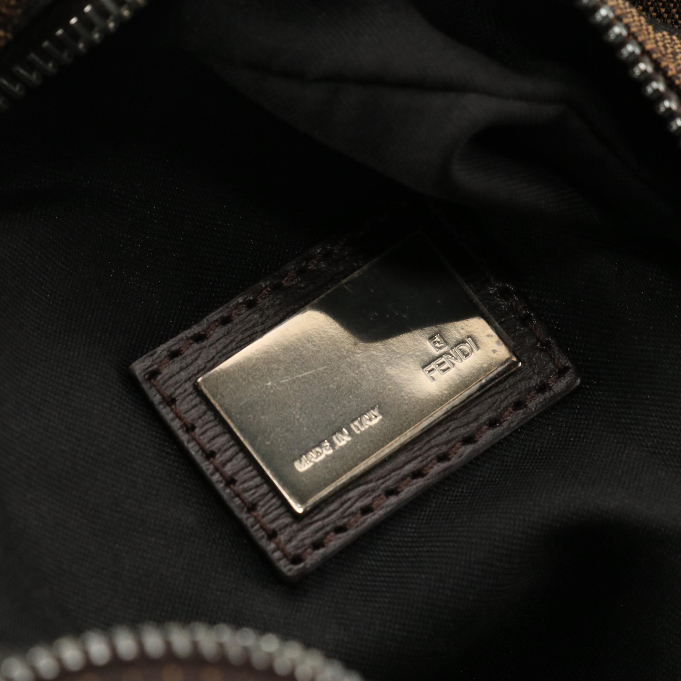 Fendi Tiger Stripe Jacquard and Leather Shoulder Bag