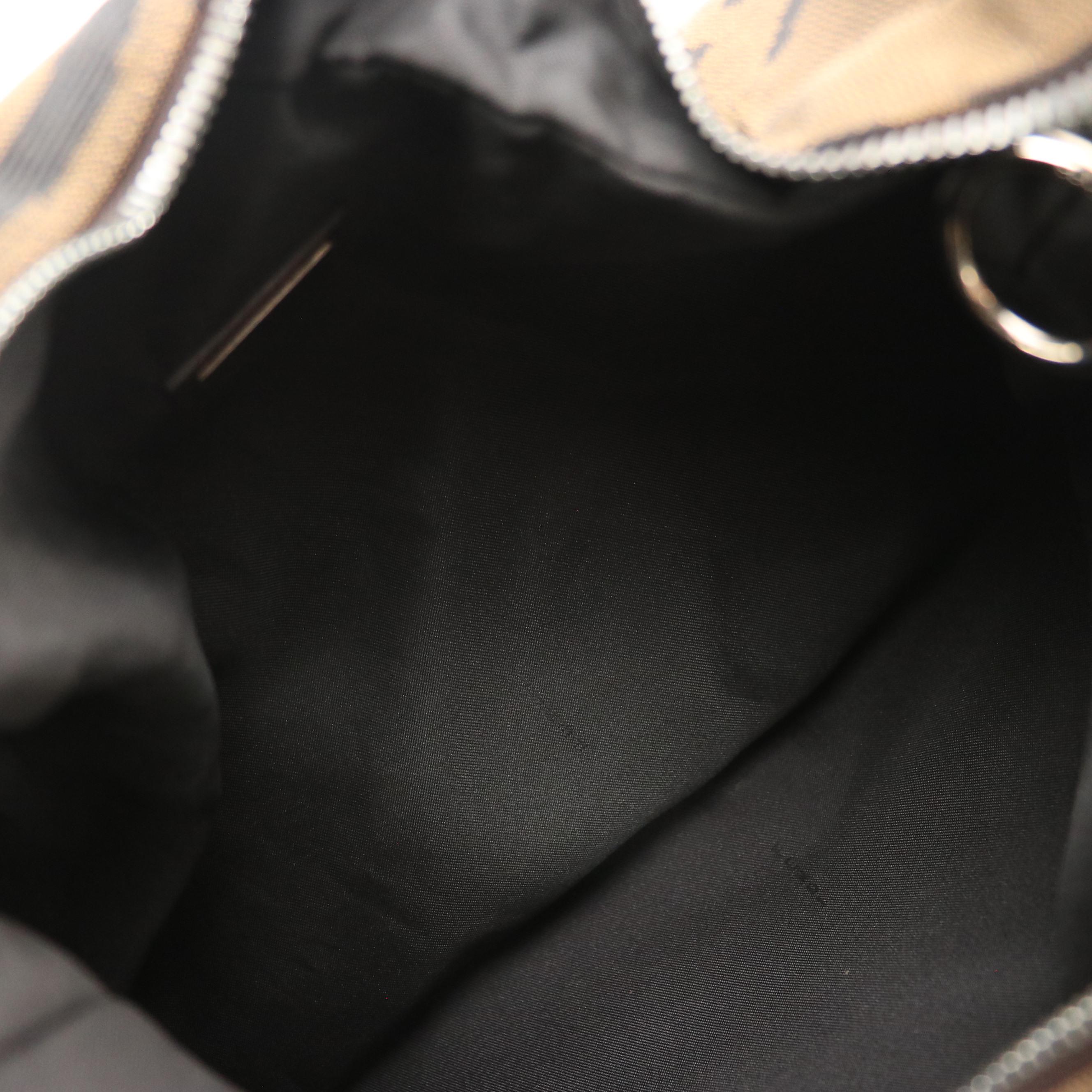 Fendi Tiger Stripe Jacquard and Leather Shoulder Bag