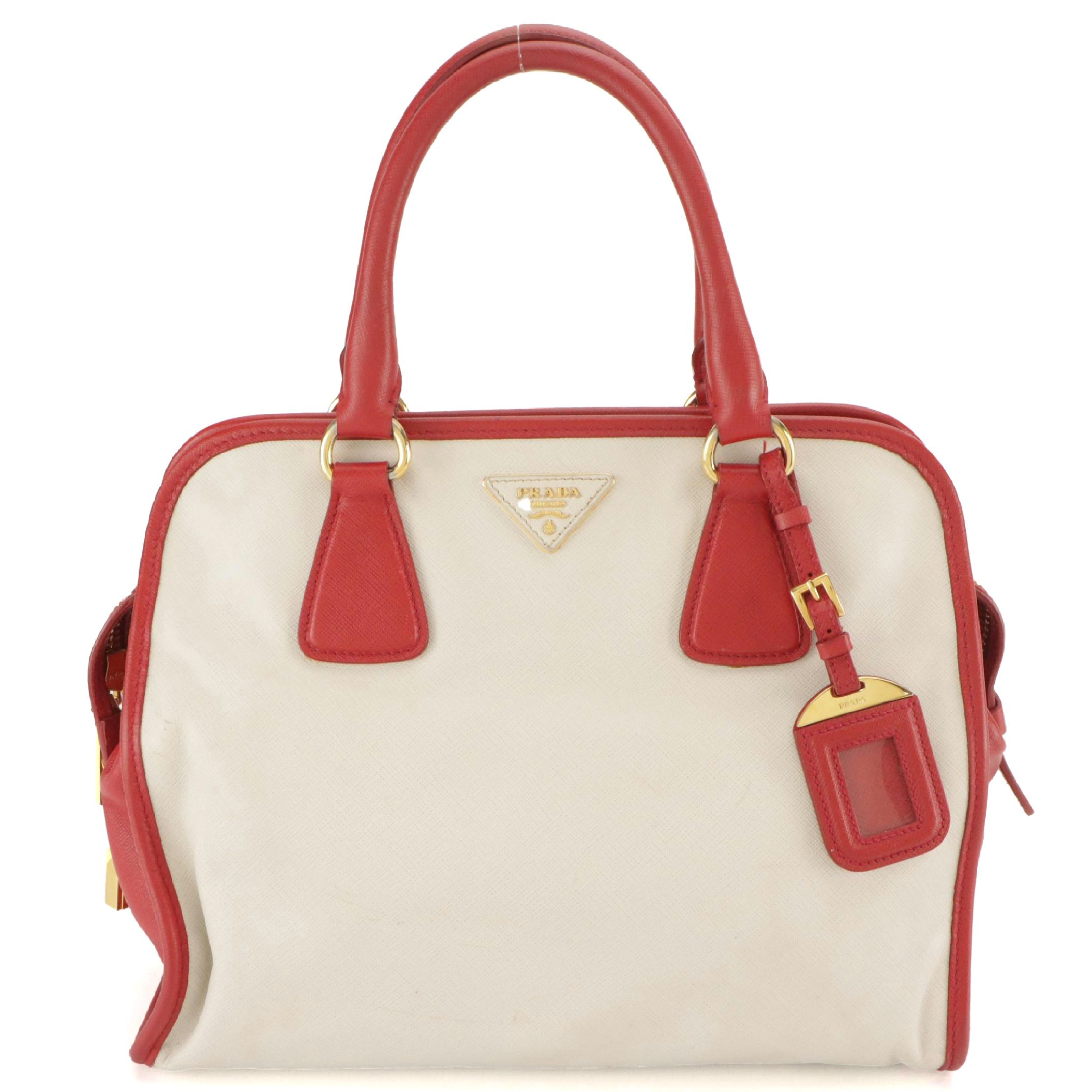 Prada Bicolor Saffiano Leather Handbag