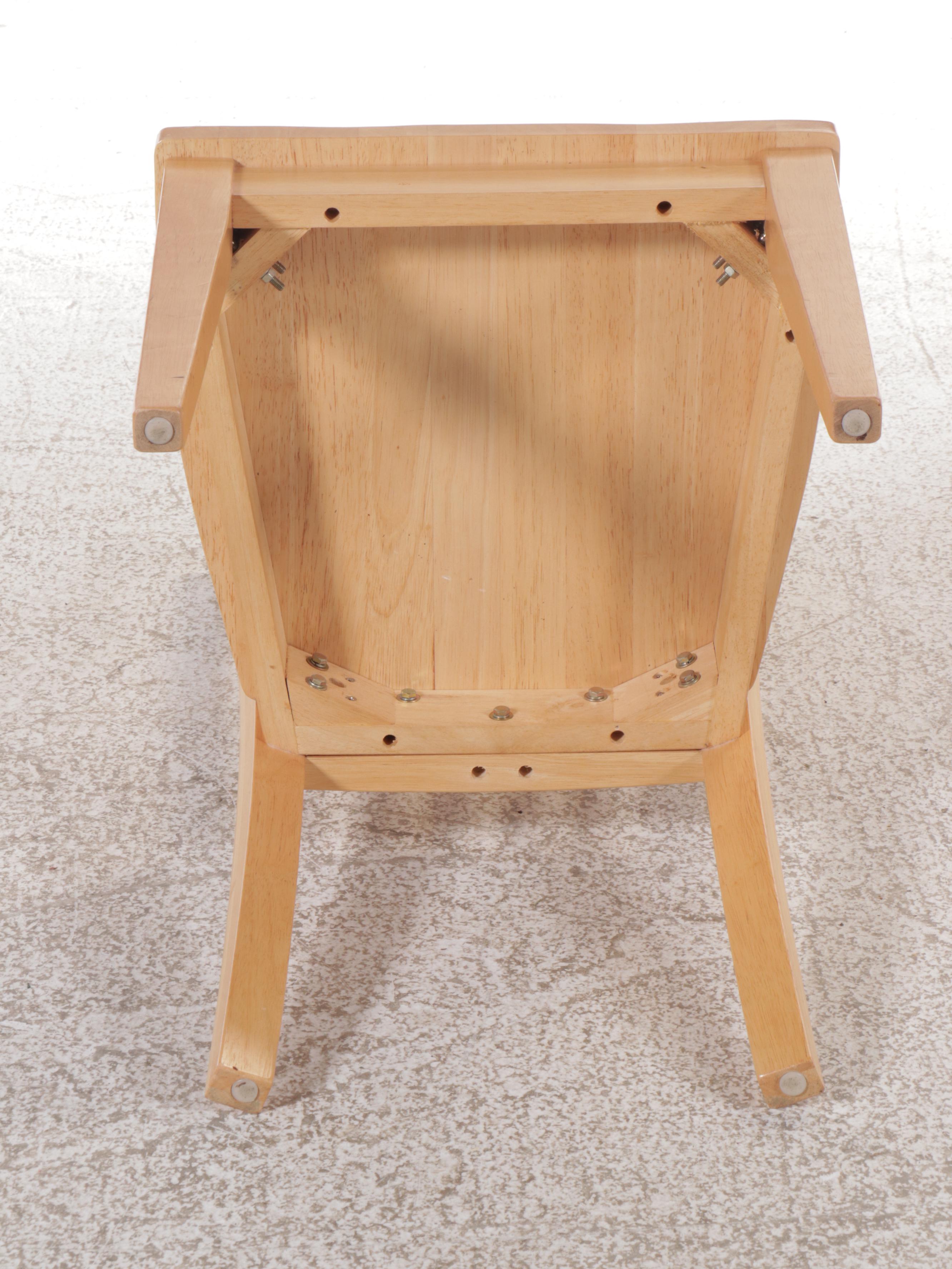 Contemporary Blonde Wood Seven-Piece Dining Set