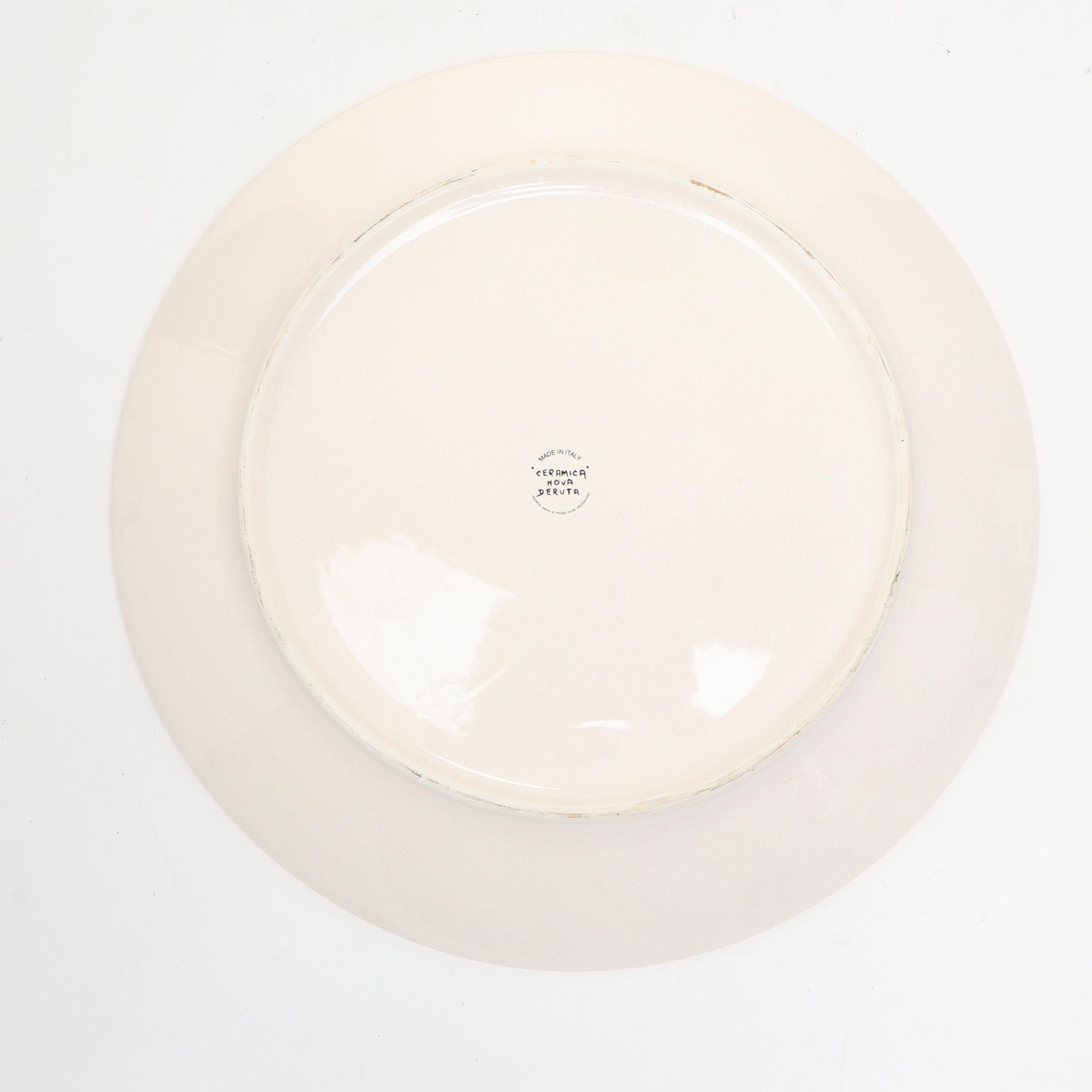 Italian Ceramica Nova Deruta Majolica  Portrait Plate