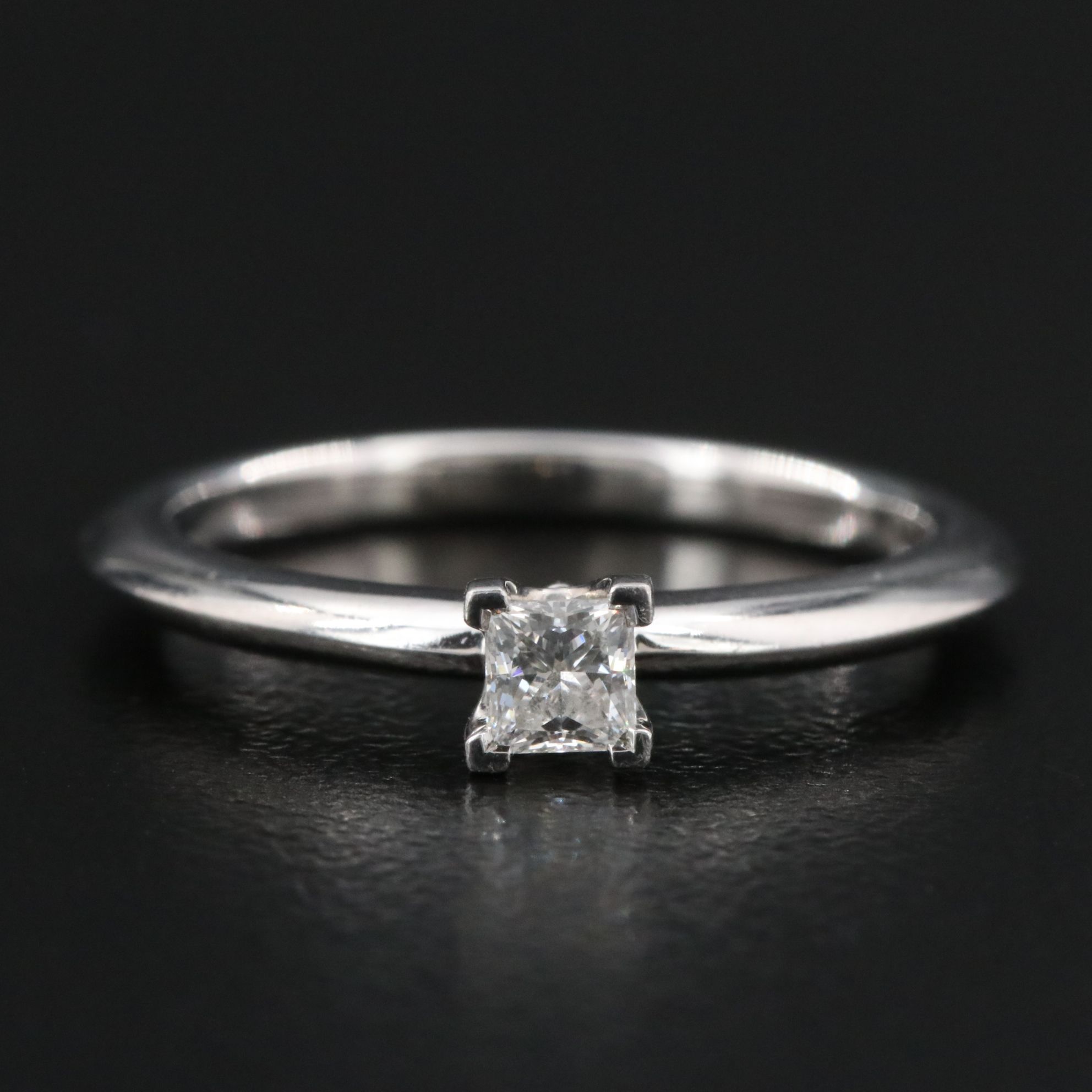 Tiffany & Co. Platinum Knife Edge Diamond Solitaire Ring