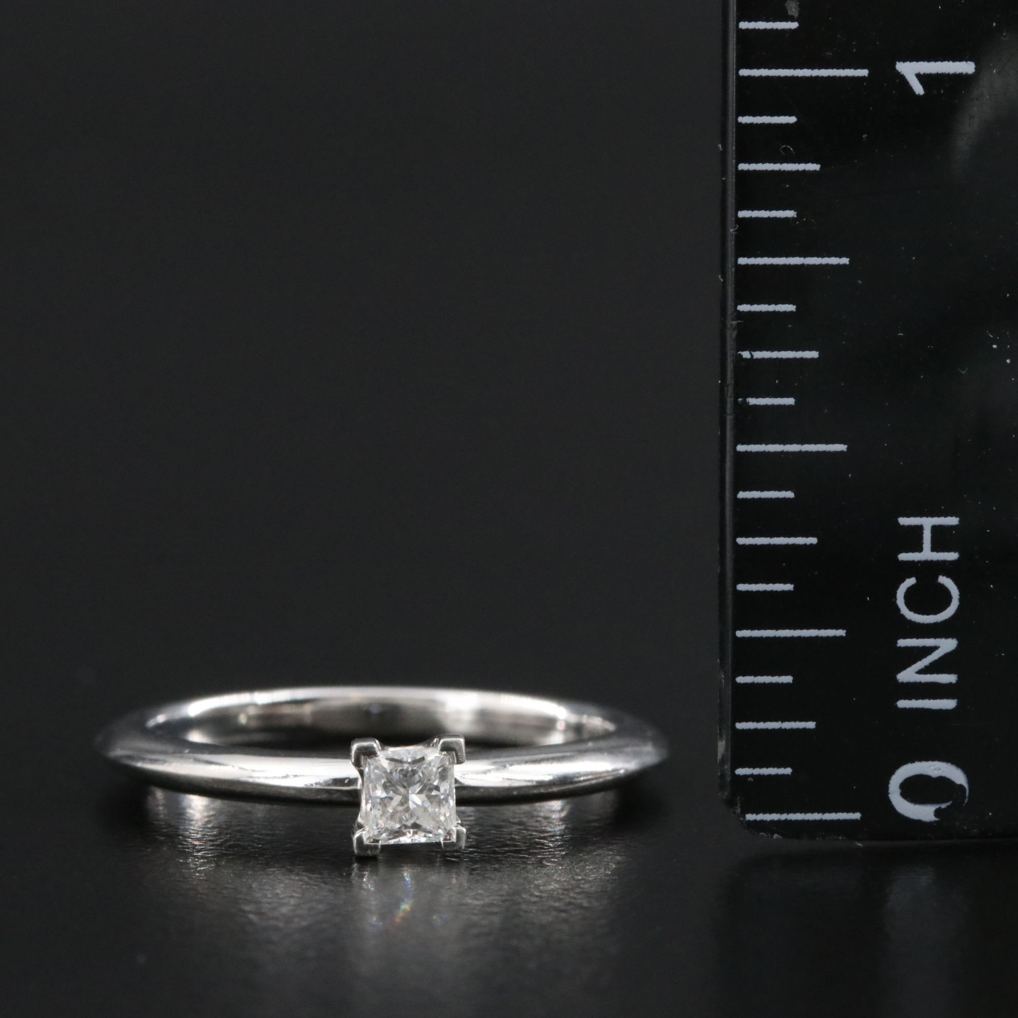 Tiffany & Co. Platinum Knife Edge Diamond Solitaire Ring