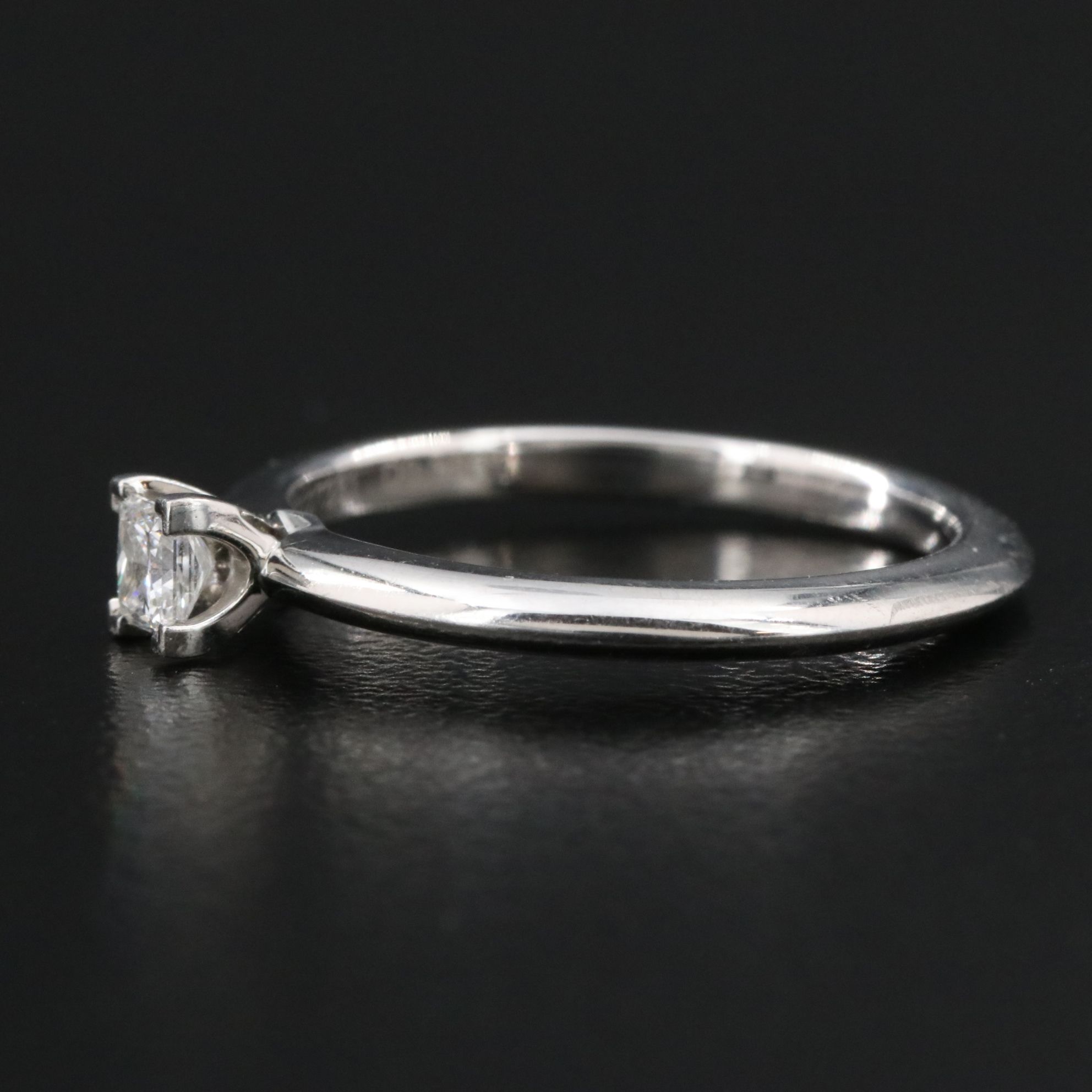 Tiffany & Co. Platinum Knife Edge Diamond Solitaire Ring