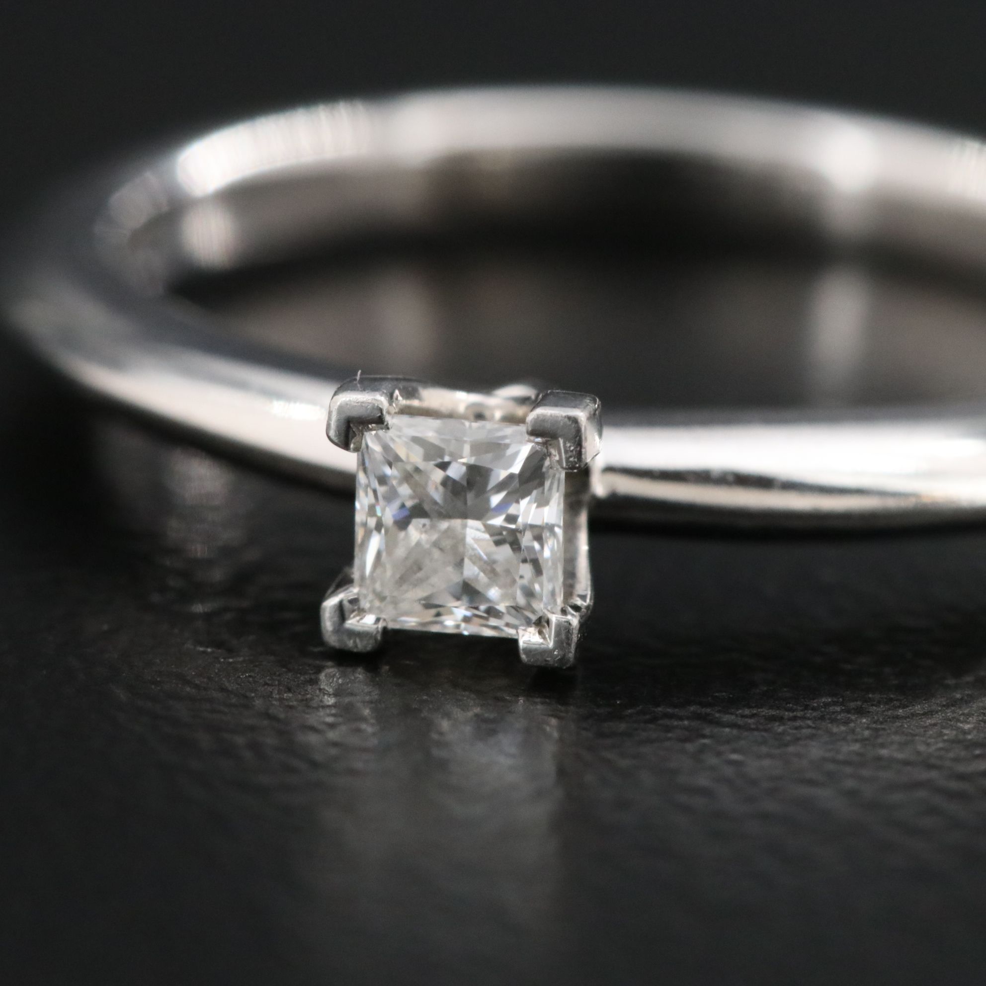 Tiffany & Co. Platinum Knife Edge Diamond Solitaire Ring