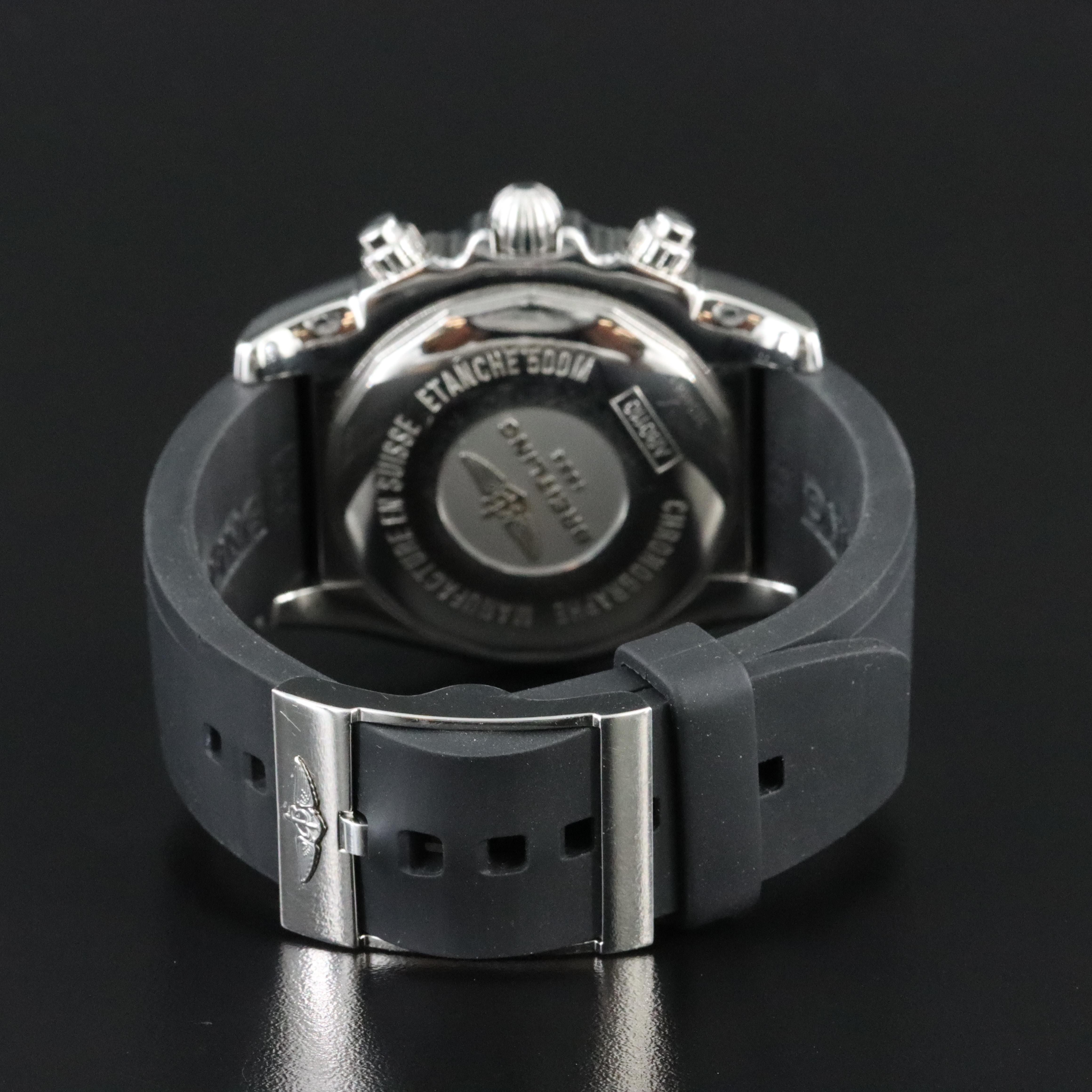 2010 Breitling Chronomat 01 44mm Blue Dial Steel Watch