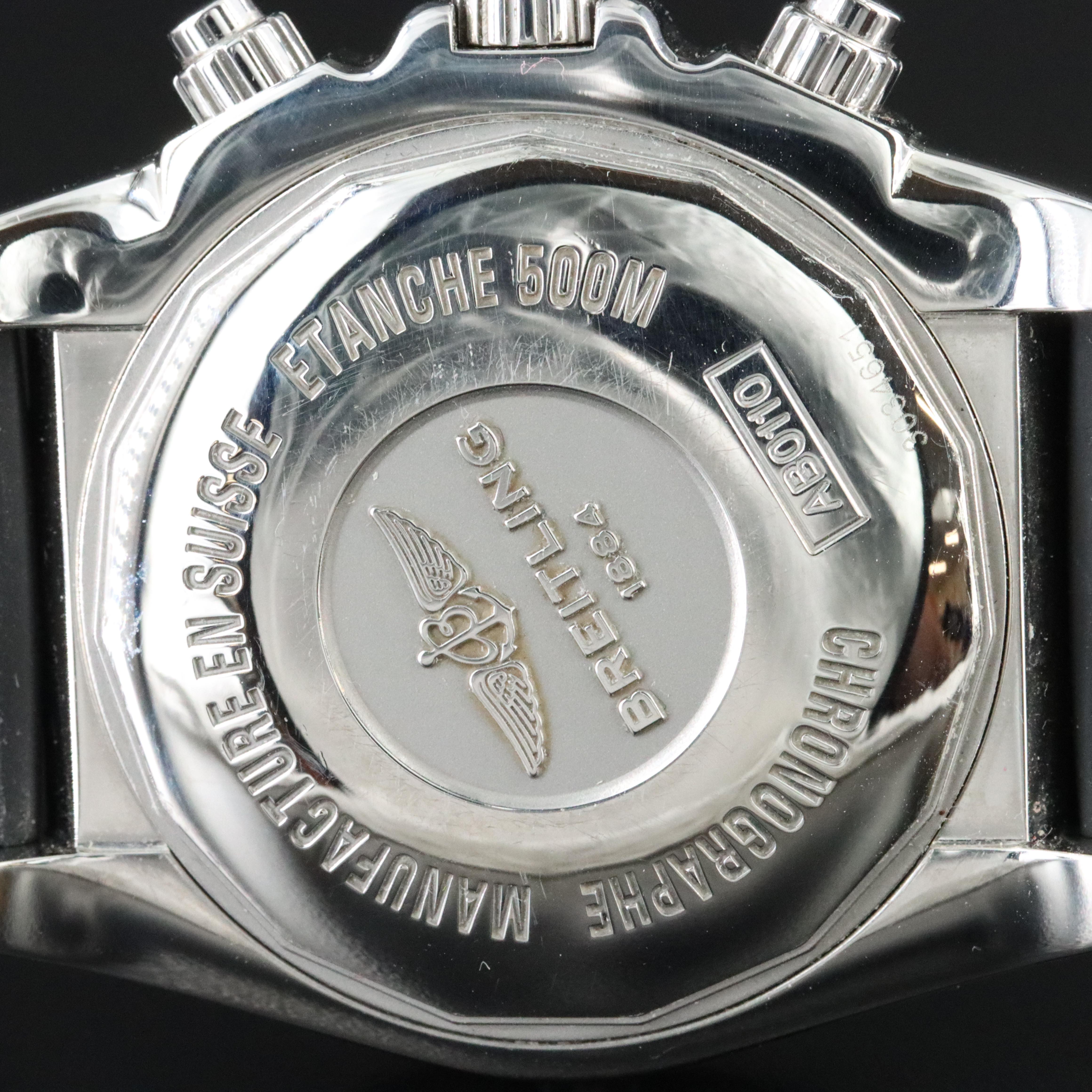 2010 Breitling Chronomat 01 44mm Blue Dial Steel Watch